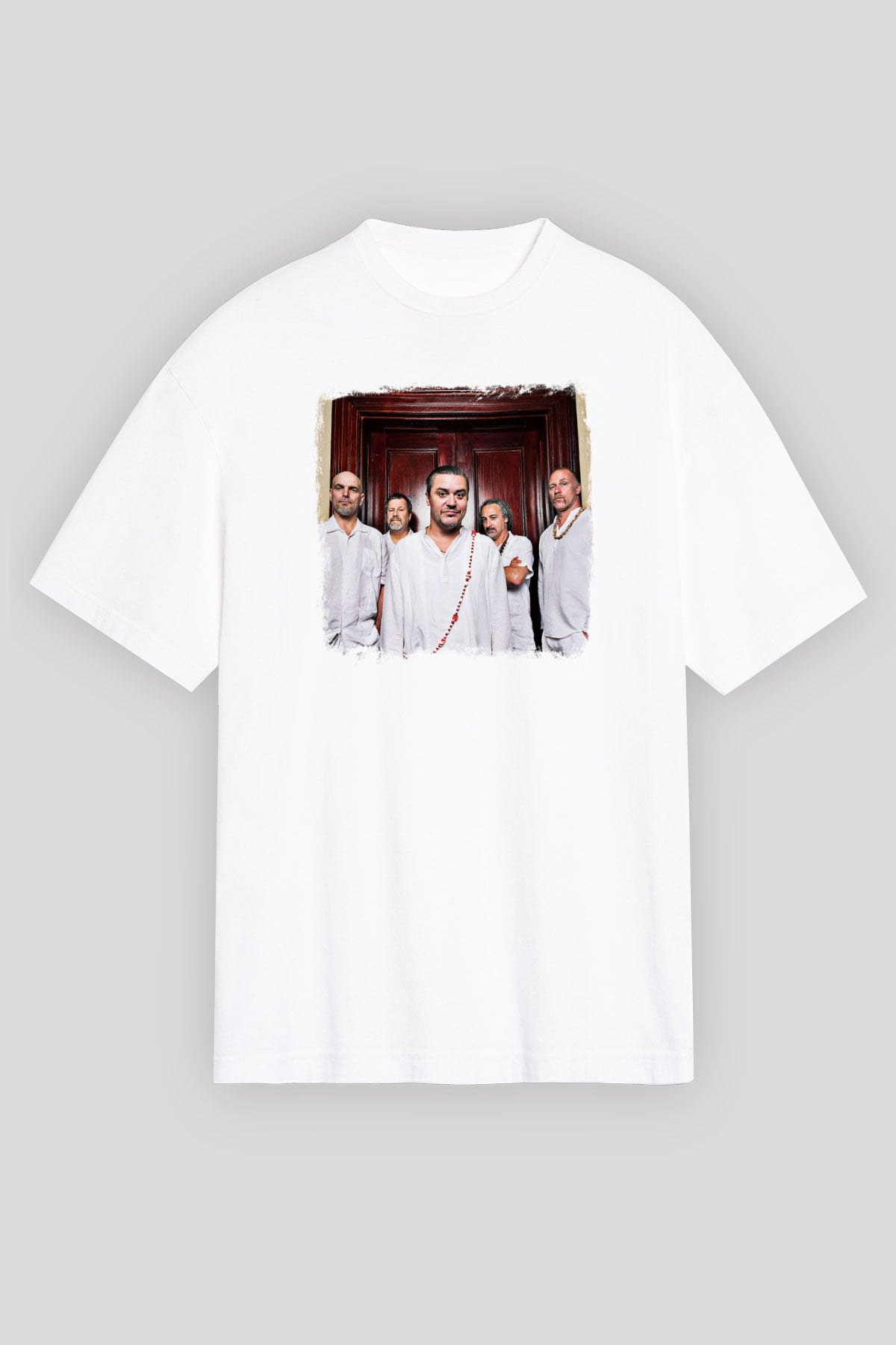 Faith No More Baskılı Unisex Beyaz Oversize Tişört