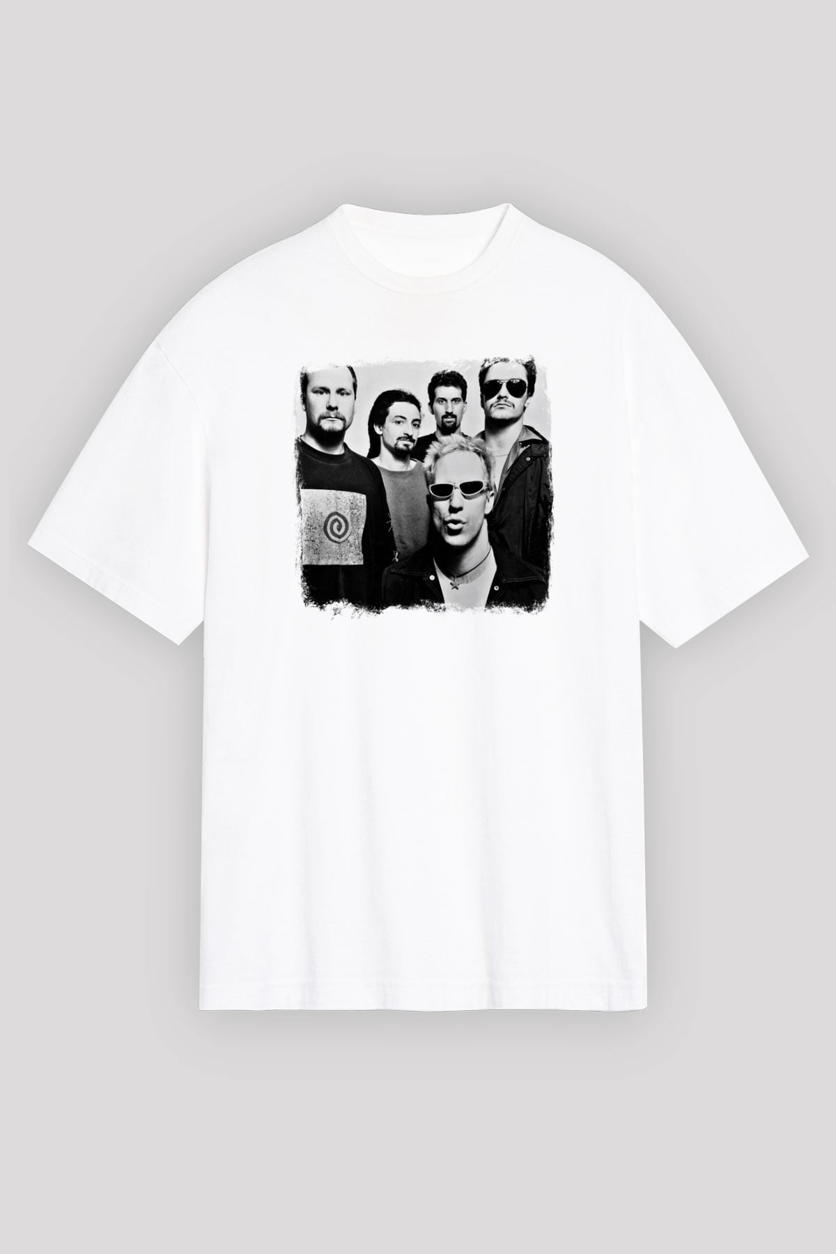 Faith No More Baskılı Unisex Beyaz Oversize Tişört