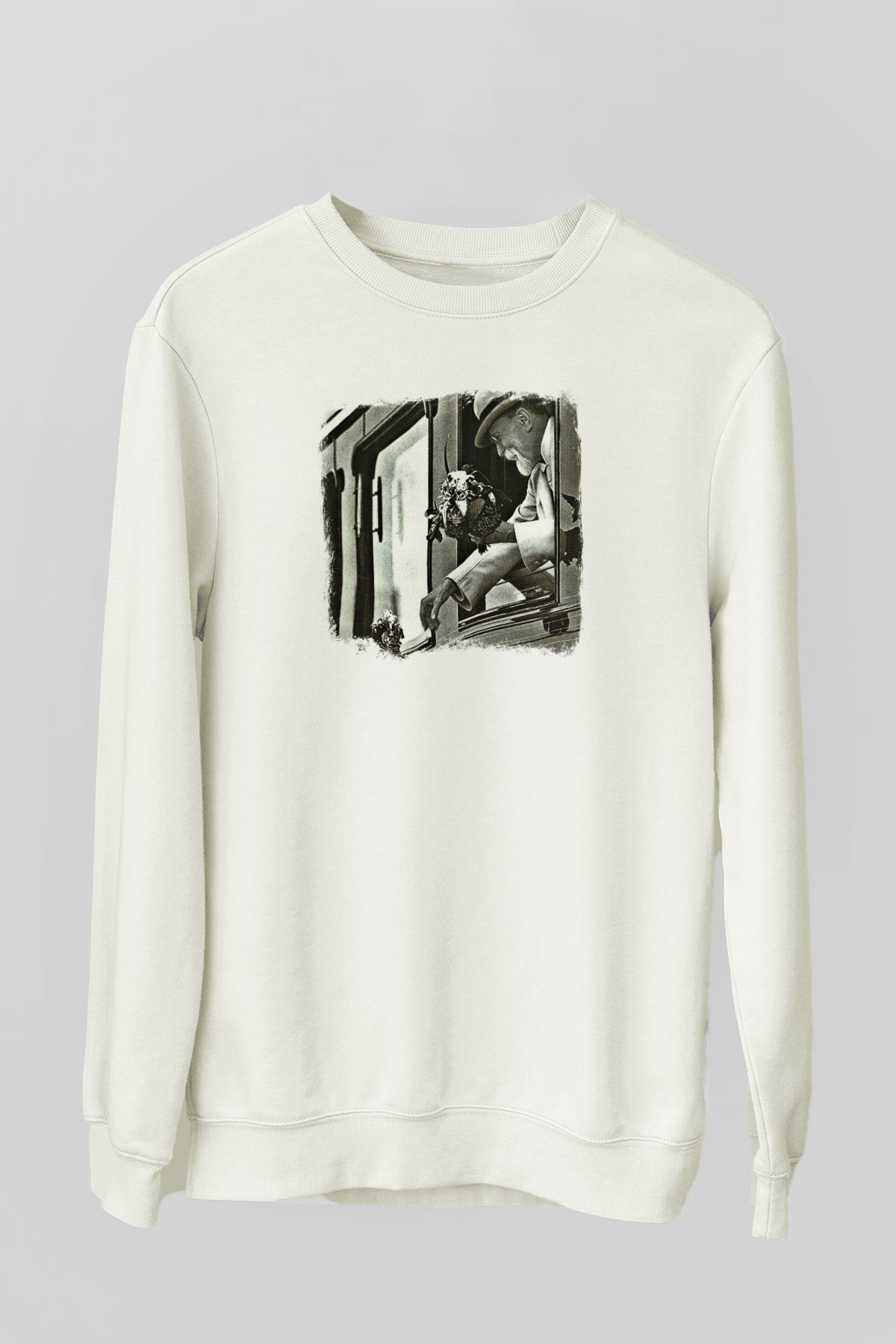 Faith No More Baskılı Unisex Beyaz Sweatshirt
