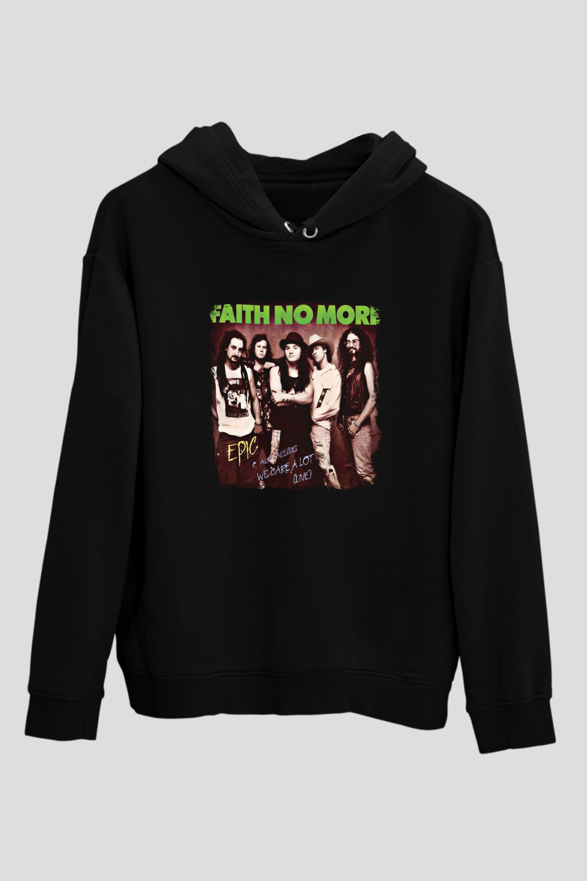 Faith No More Baskılı Unisex Siyah Hoodie