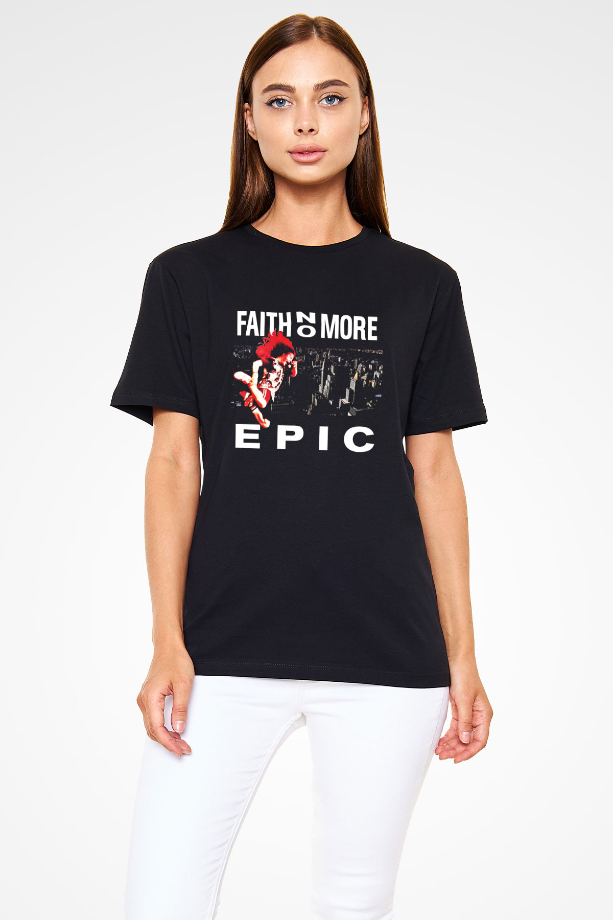 Faith No More Baskılı Unisex Siyah Tişört