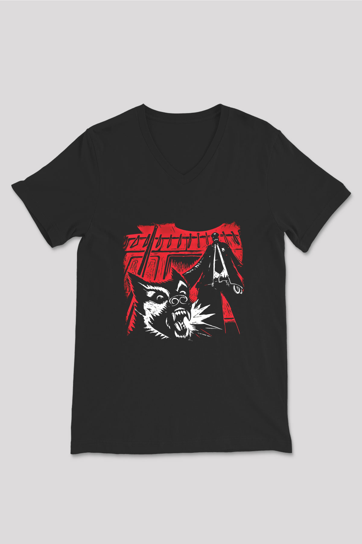 Faith No More Baskılı Unisex Siyah V Yaka Tişört