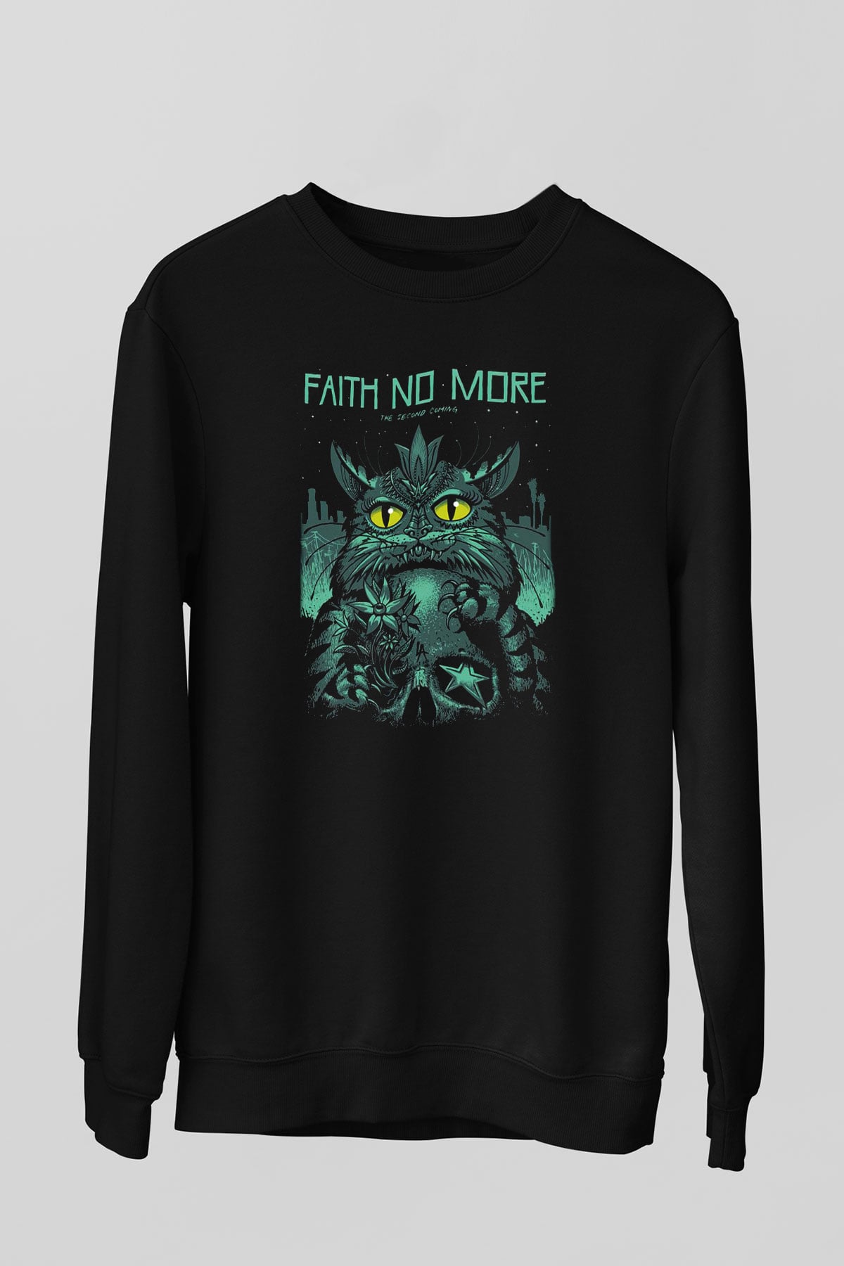 Faith No More Siyah Unisex Sweatshirt