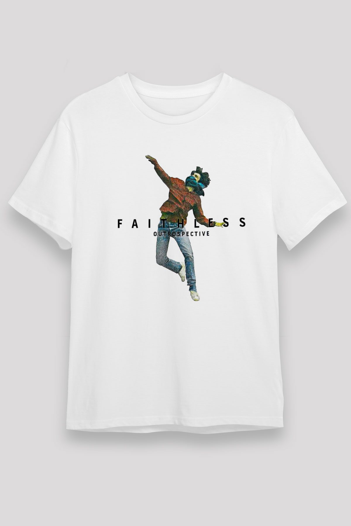 Faithless Baskılı Unisex Beyaz Tişört - Tshirt