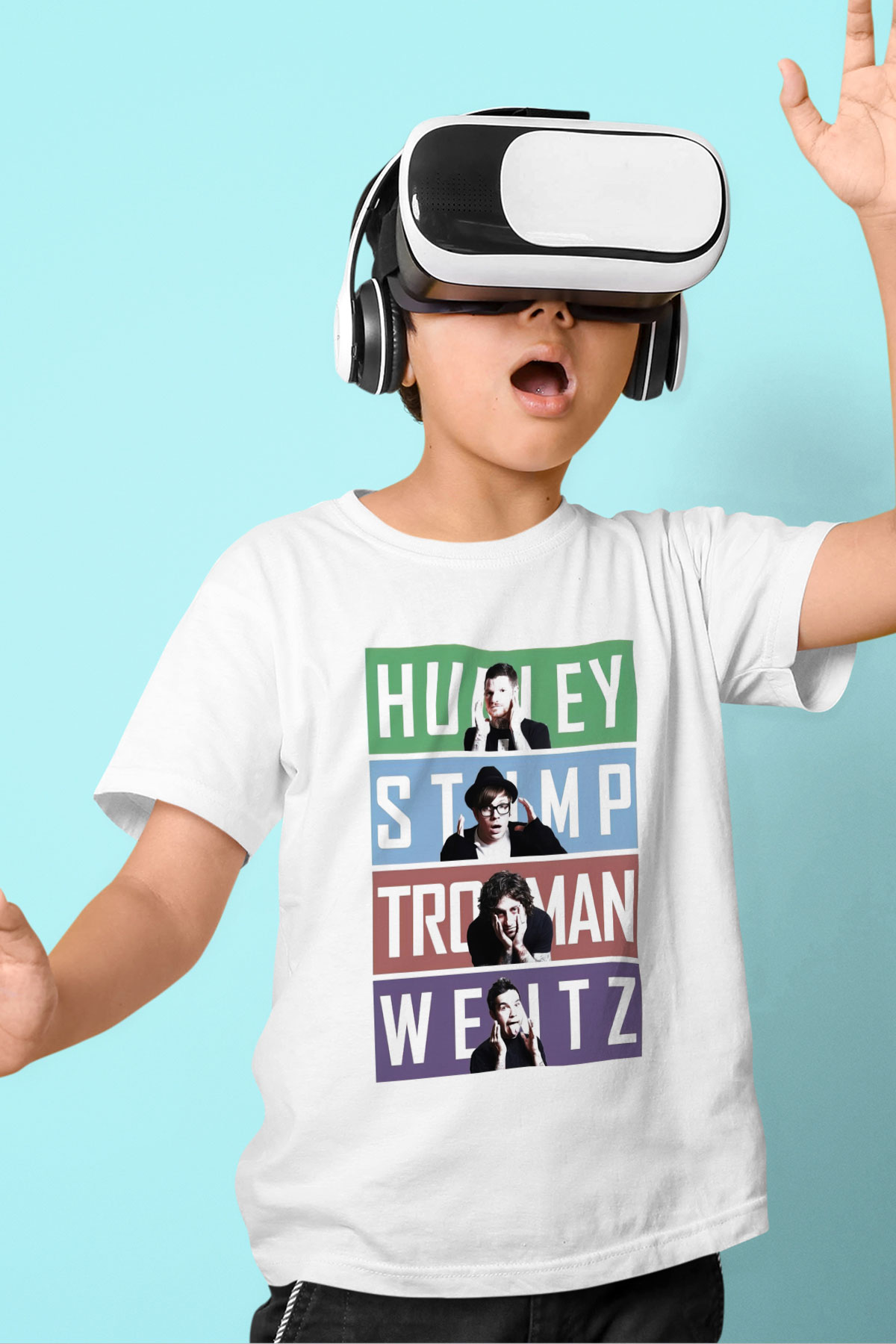 Fall Out Boy Baskılı Beyaz Unisex Çocuk Tişört