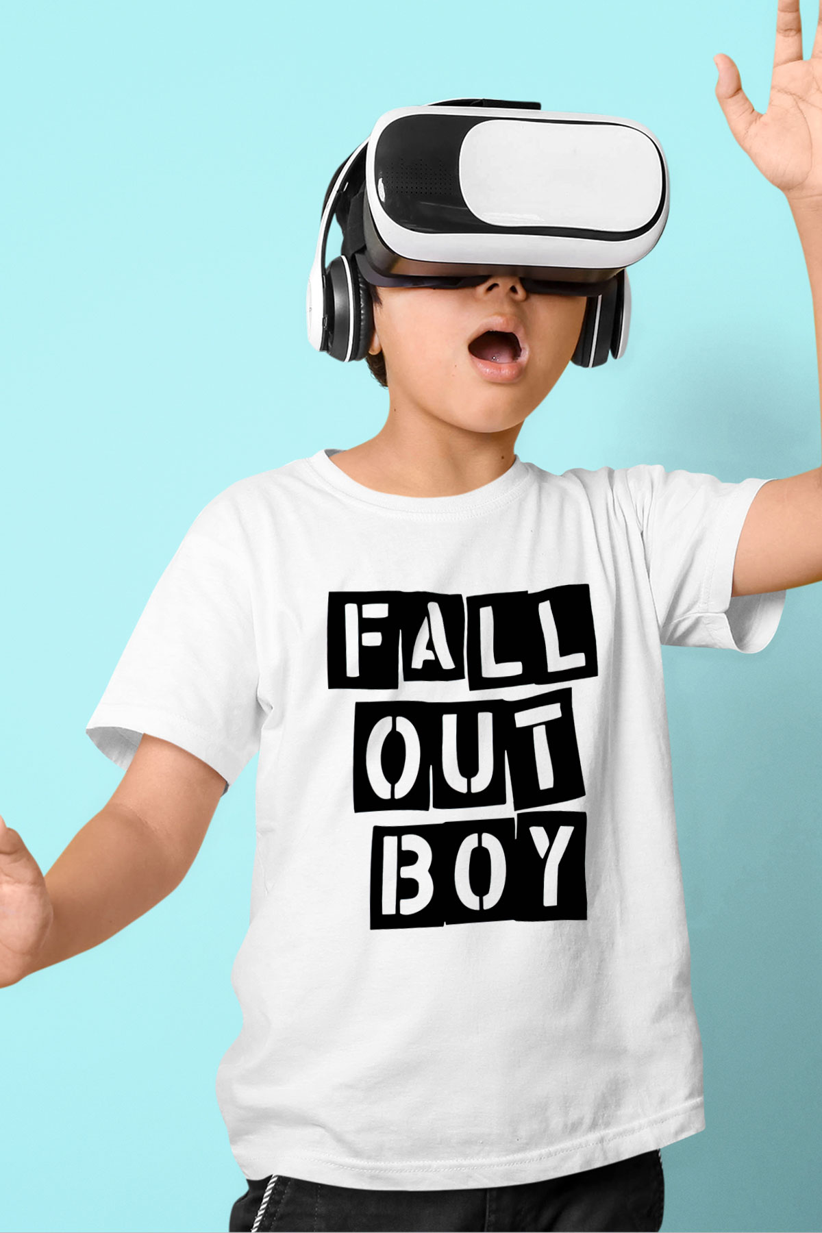 Fall Out Boy Baskılı Beyaz Unisex Çocuk Tişört