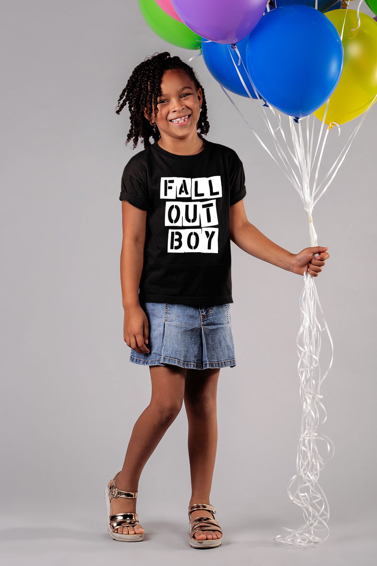 Fall Out Boy Baskılı Siyah Unisex Çocuk Tişört