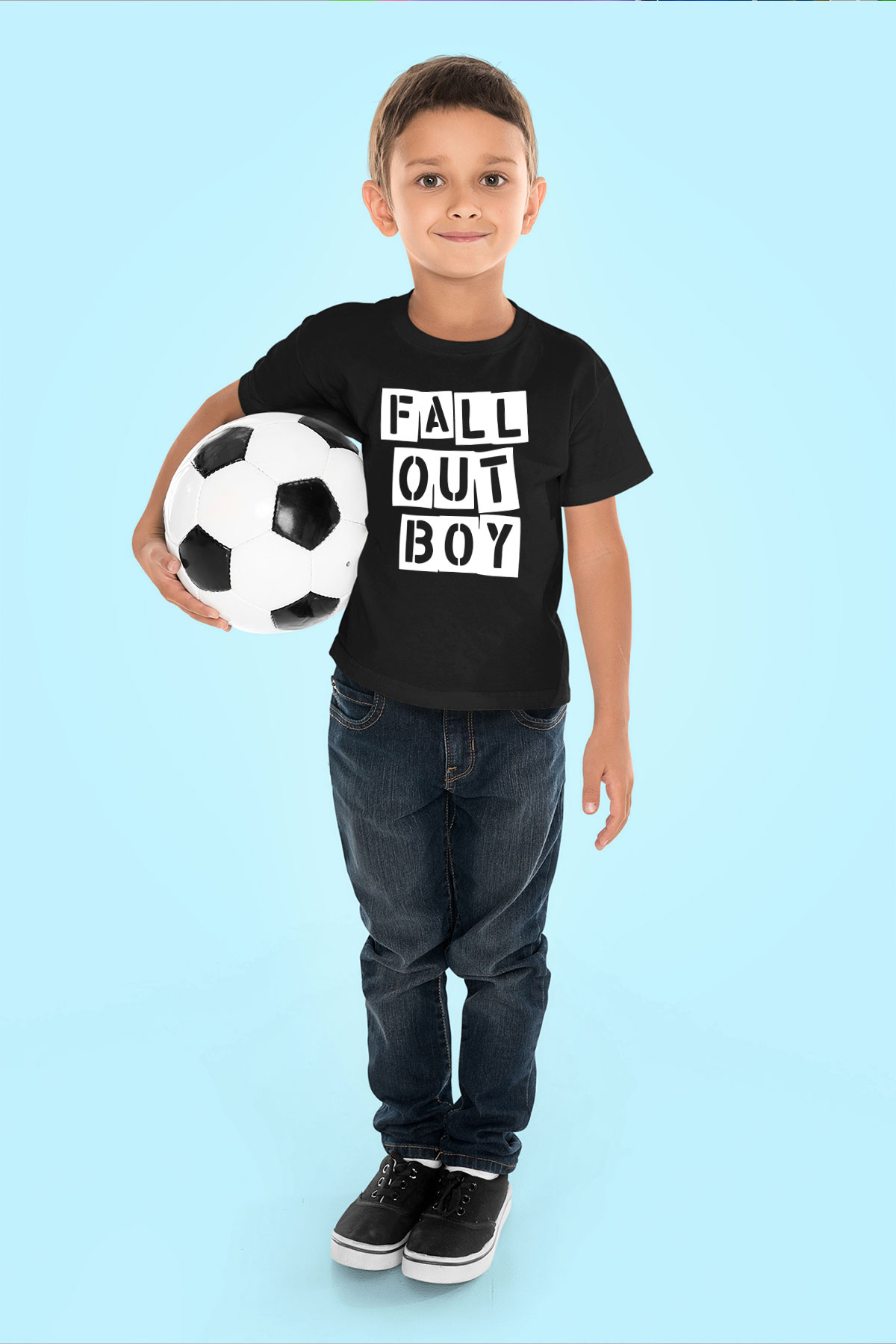 Fall Out Boy Baskılı Siyah Unisex Çocuk Tişört