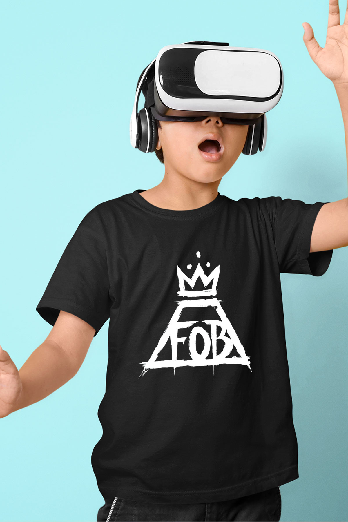 Fall Out Boy Baskılı Siyah Unisex Çocuk Tişört