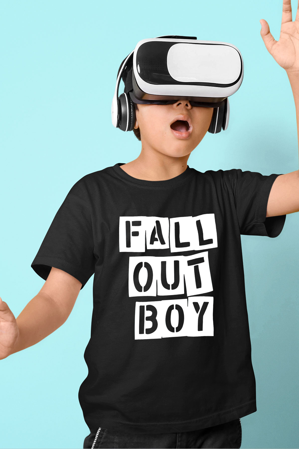 Fall Out Boy Baskılı Siyah Unisex Çocuk Tişört