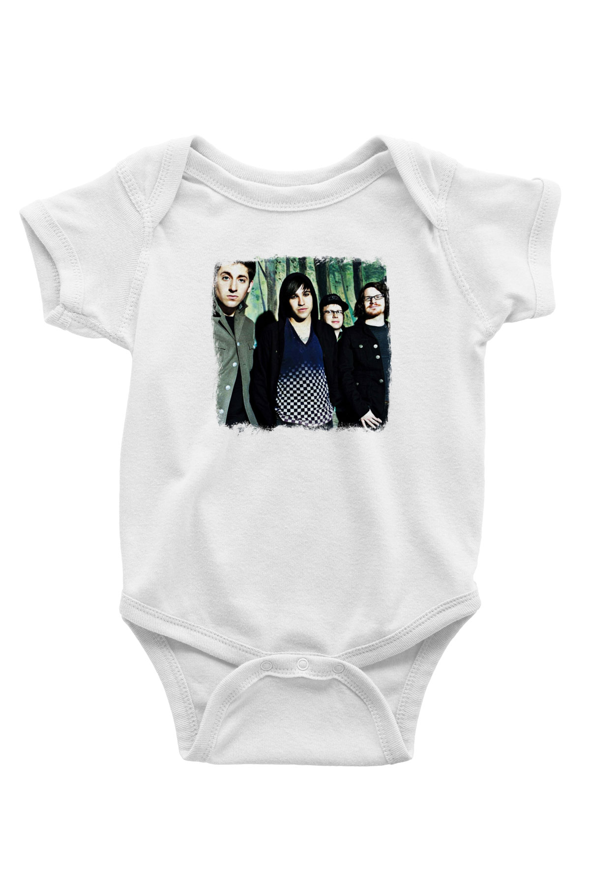 Fall Out Boy Baskılı Unisex Beyaz Bebek Body - Zıbın