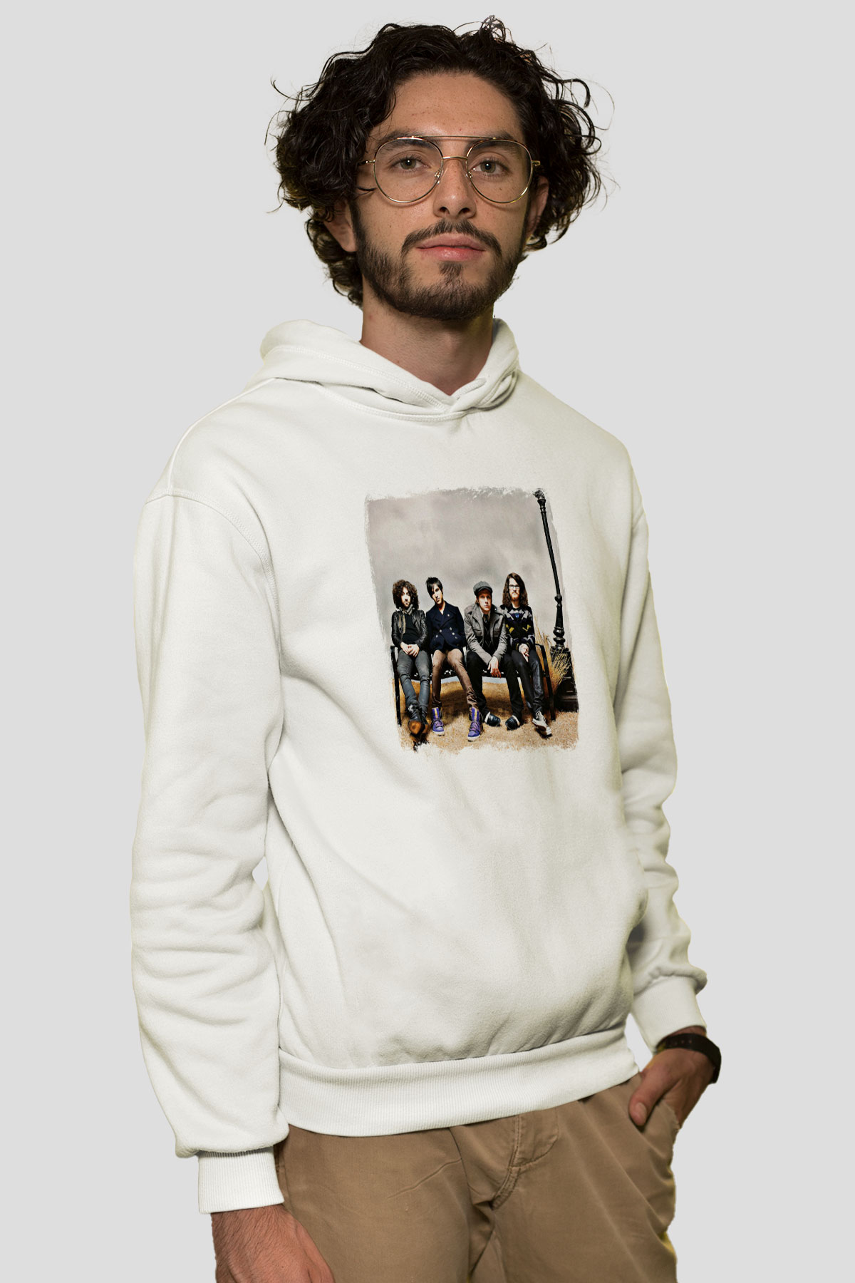Fall Out Boy Baskılı Unisex Beyaz Hoodie