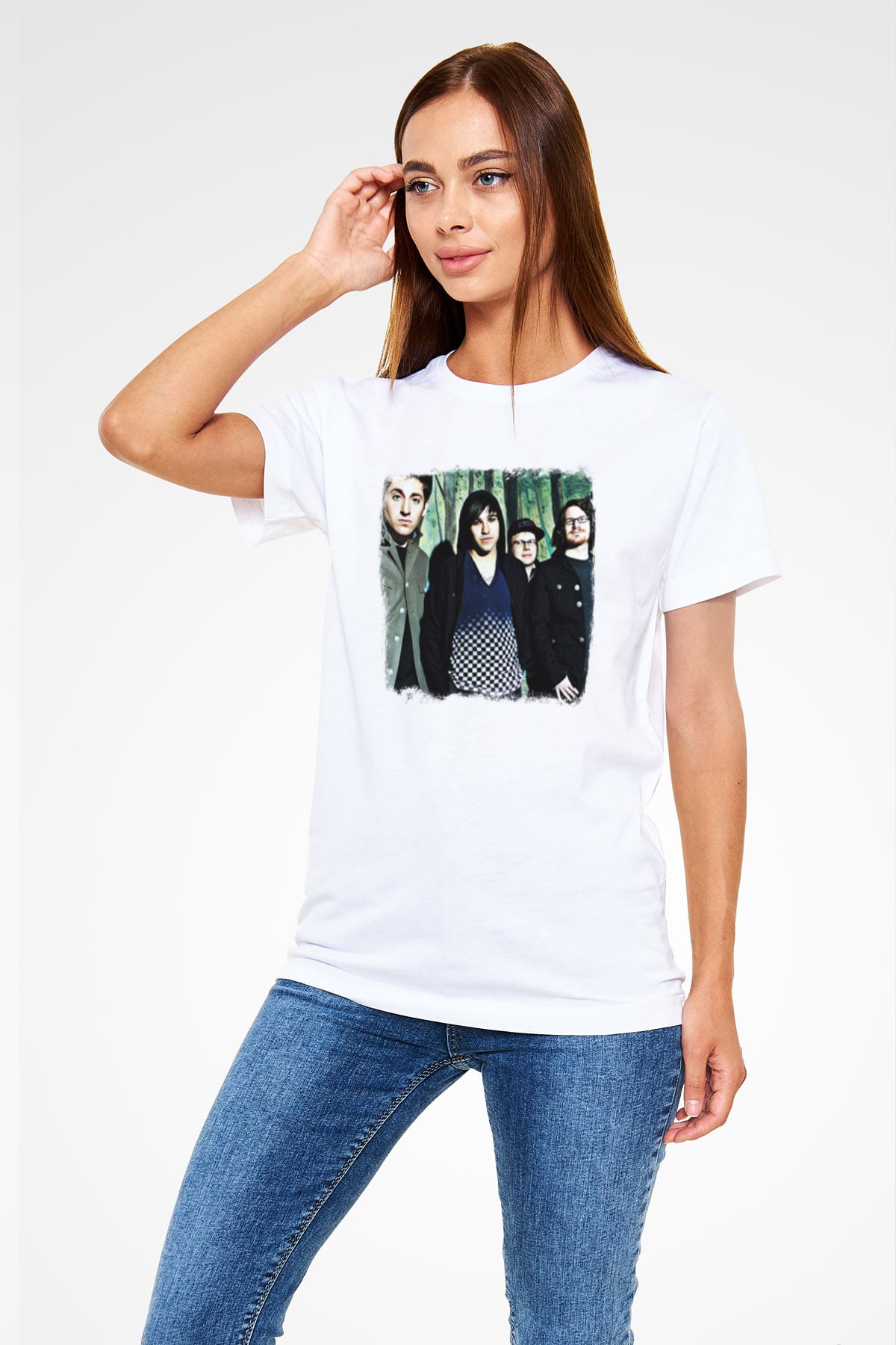 Fall Out Boy Baskılı Unisex Beyaz Tişört