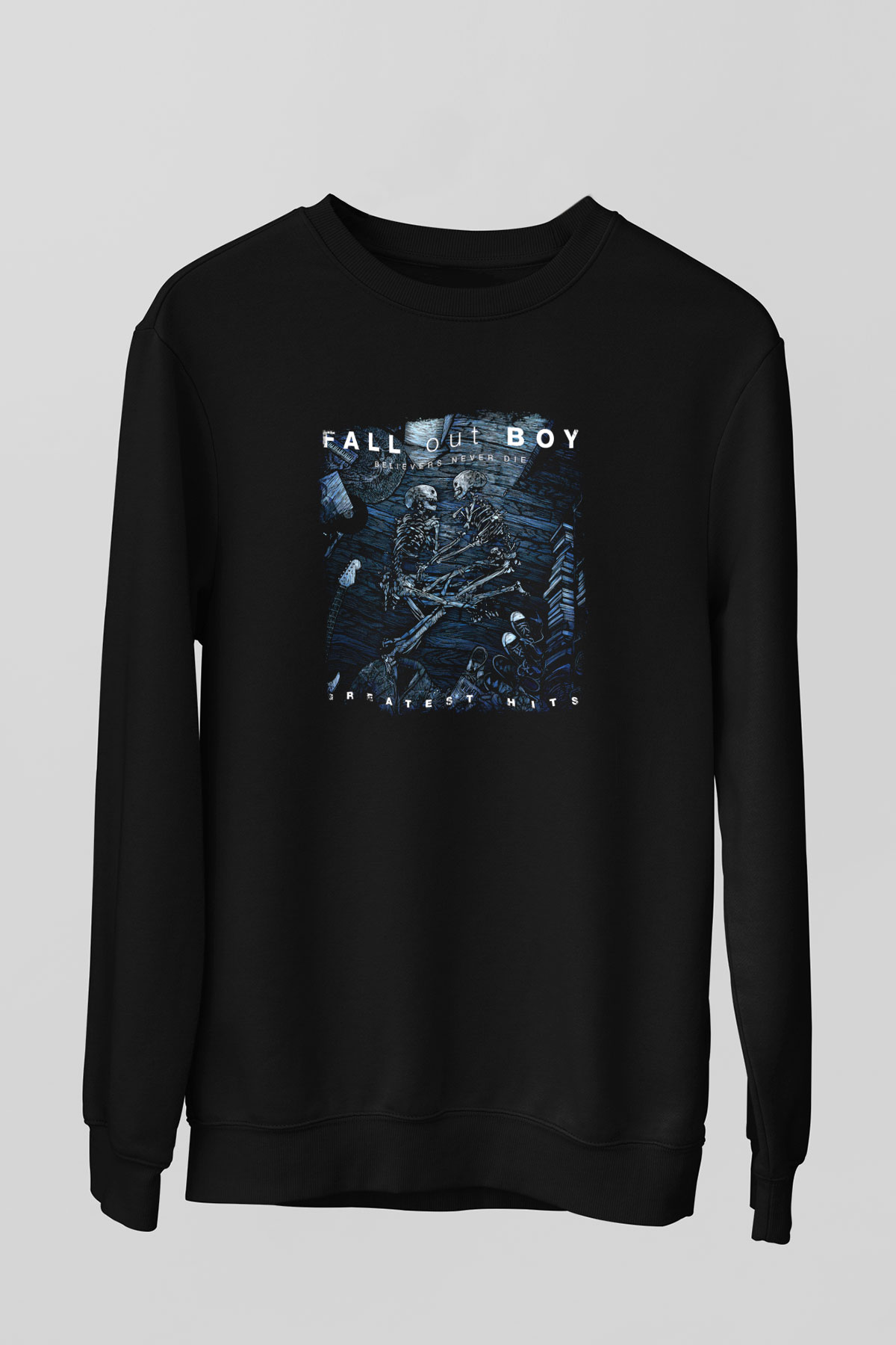 Fall Out Boy Baskılı Unisex Siyah Sweatshirt