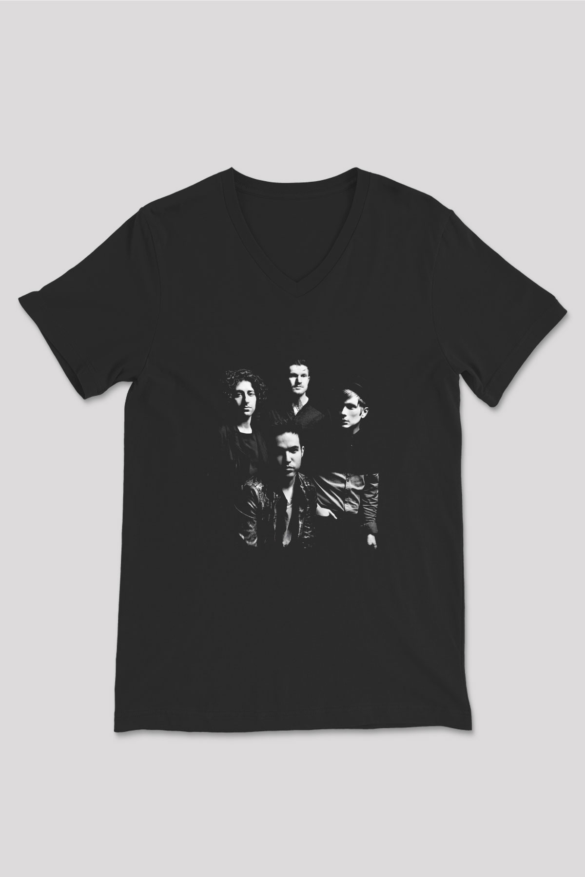 Fall Out Boy Baskılı Unisex Siyah V Yaka Tişört