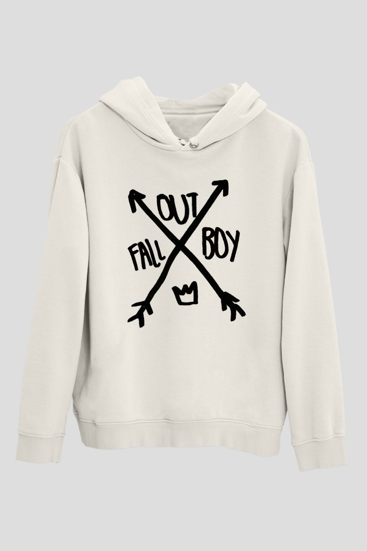 Fall Out Boy Beyaz Unisex Kapüşonlu Sweatshirt