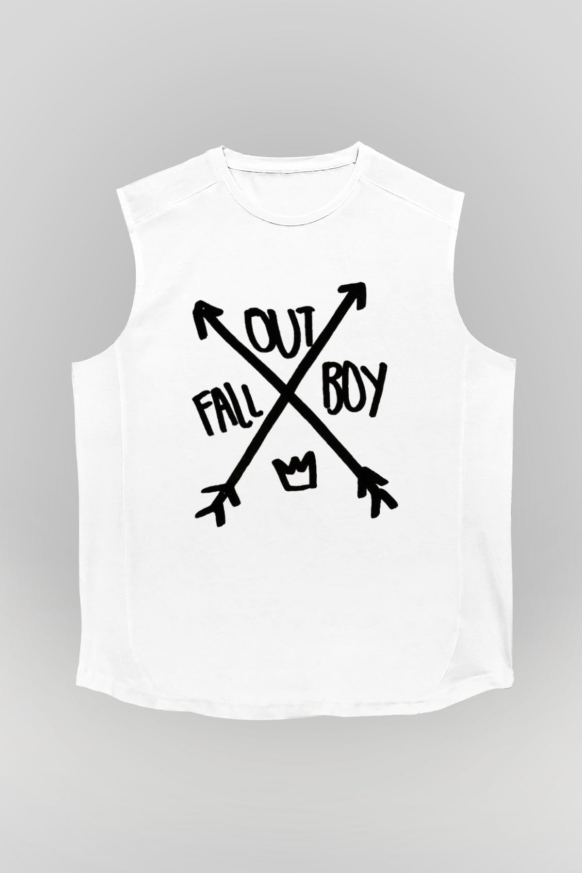 Fall Out Boy Beyaz Unisex Kolsuz Tişört