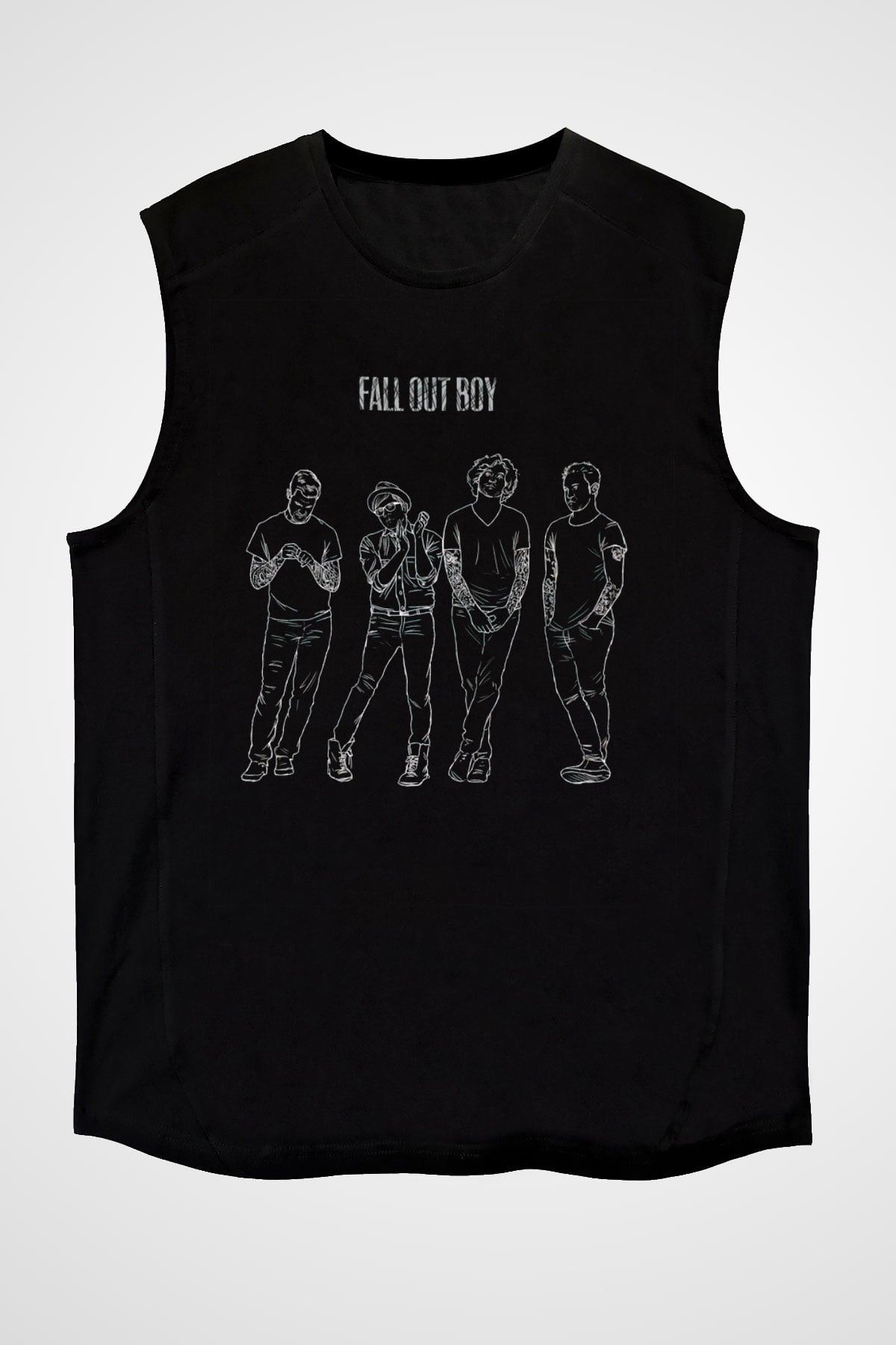 Fall Out Boy Siyah Unisex Kolsuz Tişört