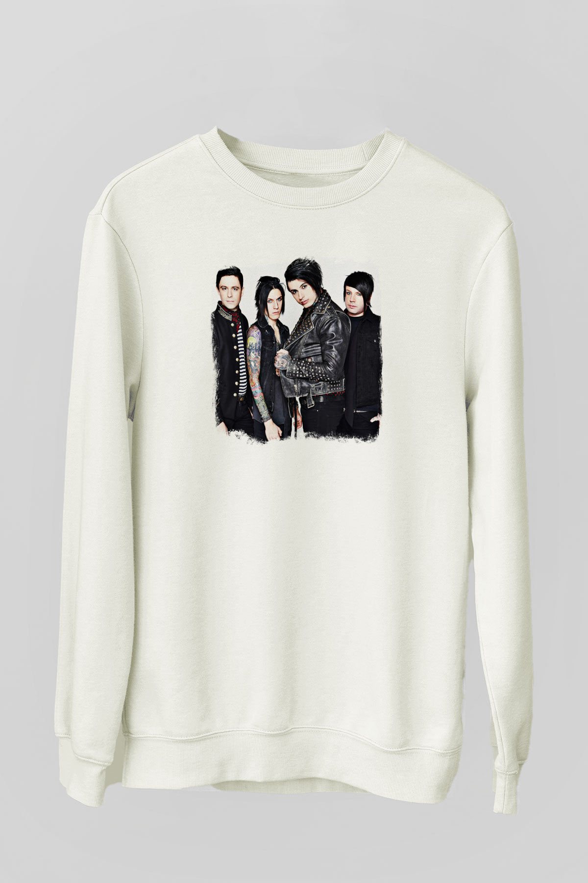 Falling In Reverse Baskılı Unisex Beyaz Sweatshirt