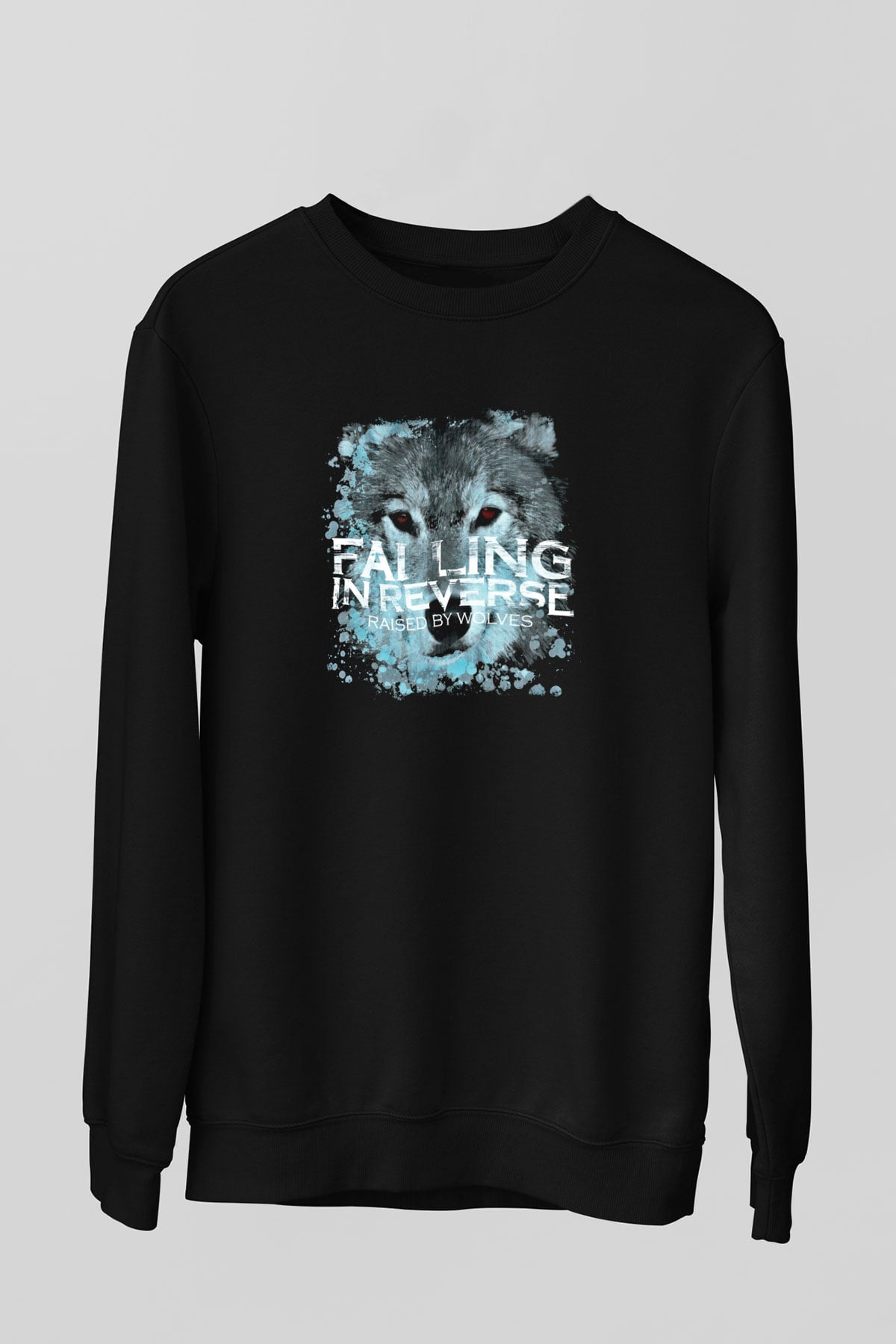 Falling In Reverse Baskılı Unisex Siyah Sweatshirt
