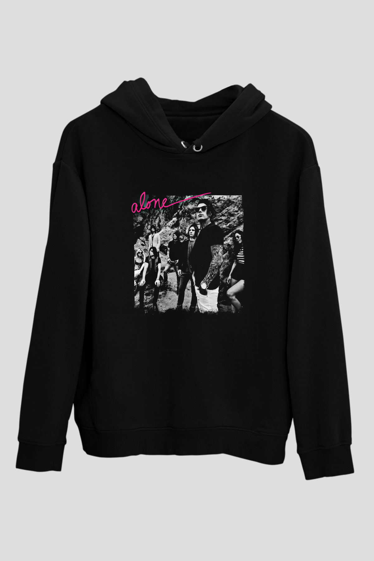 Falling In Reverse Baskılı Unisex Siyah Hoodie