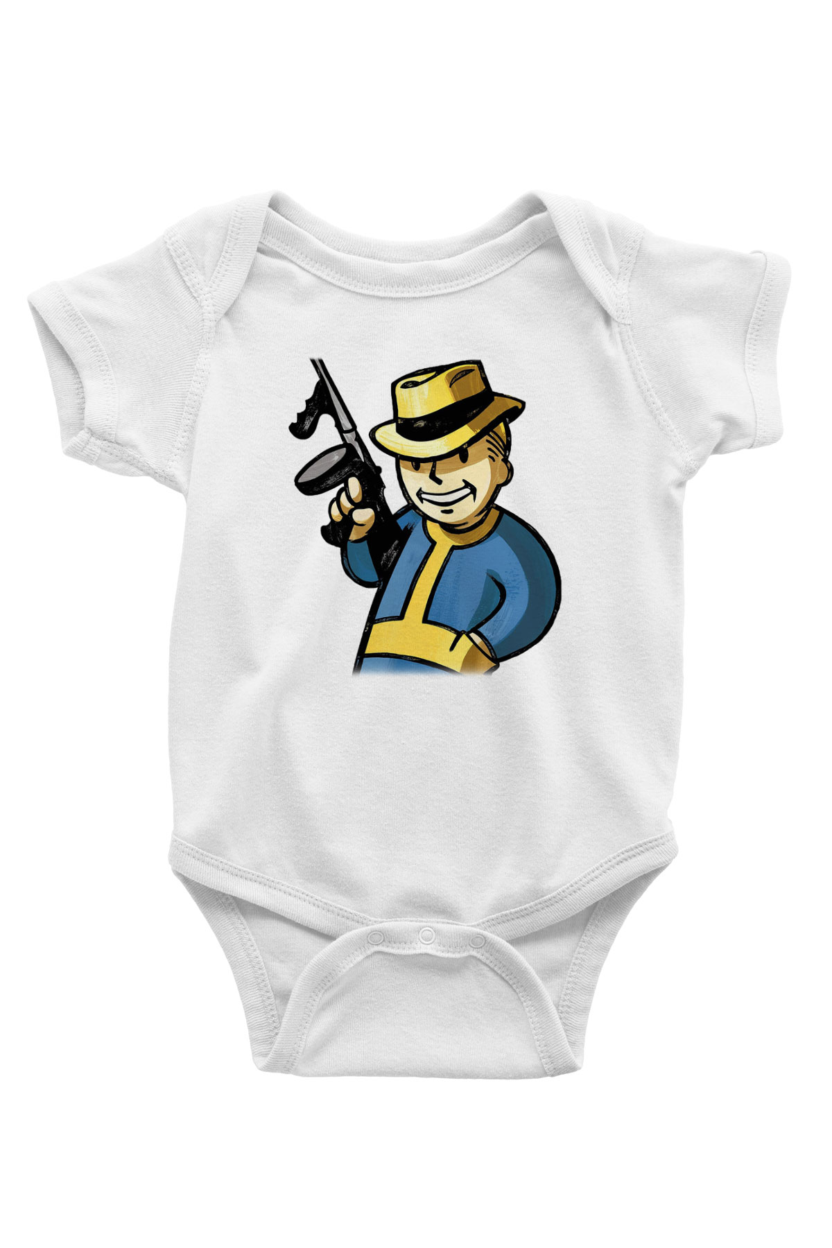 Fallout Baskılı Beyaz Unisex Bebek Body - Zıbın