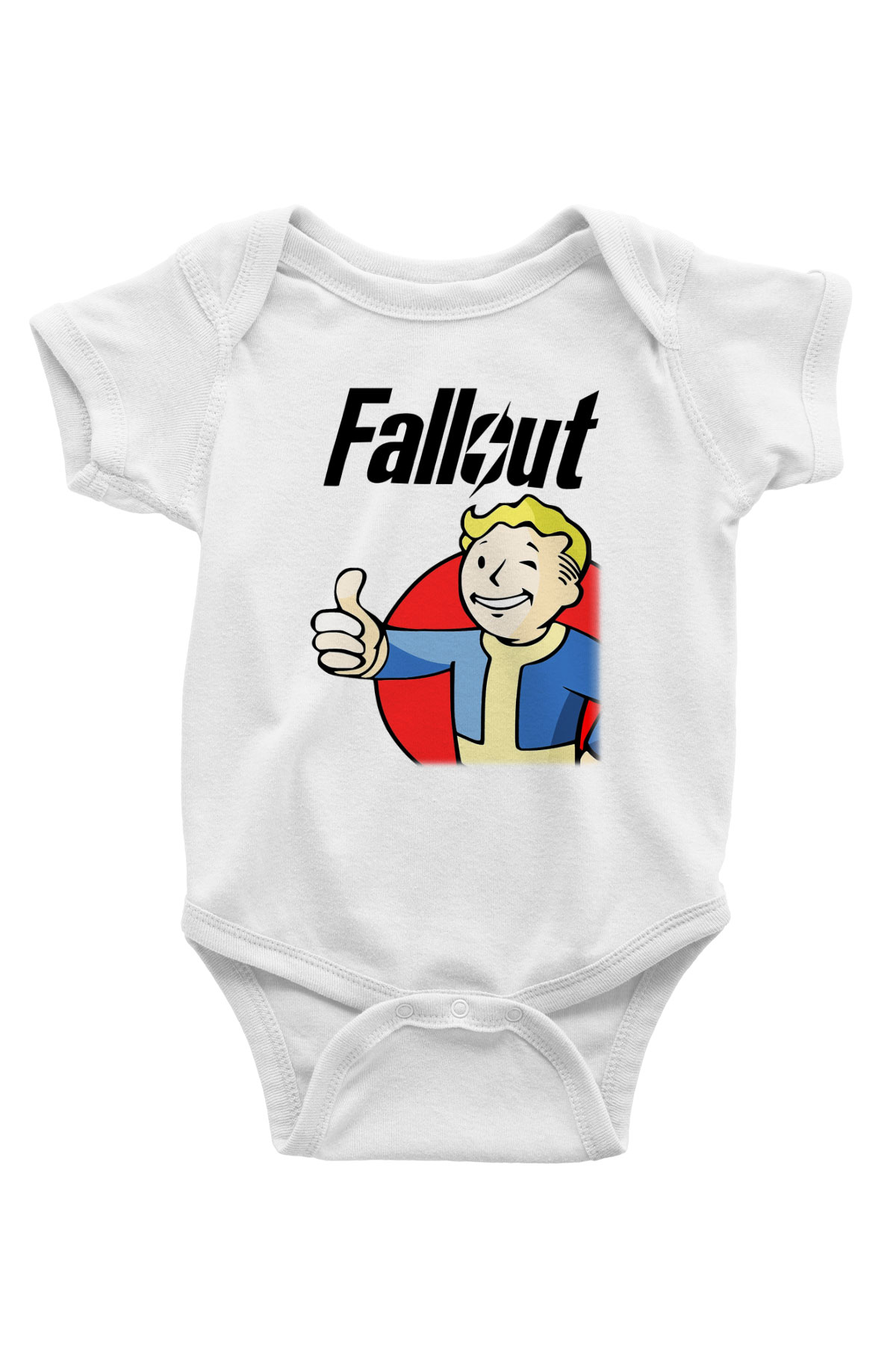Fallout Baskılı Beyaz Unisex Bebek Body - Zıbın