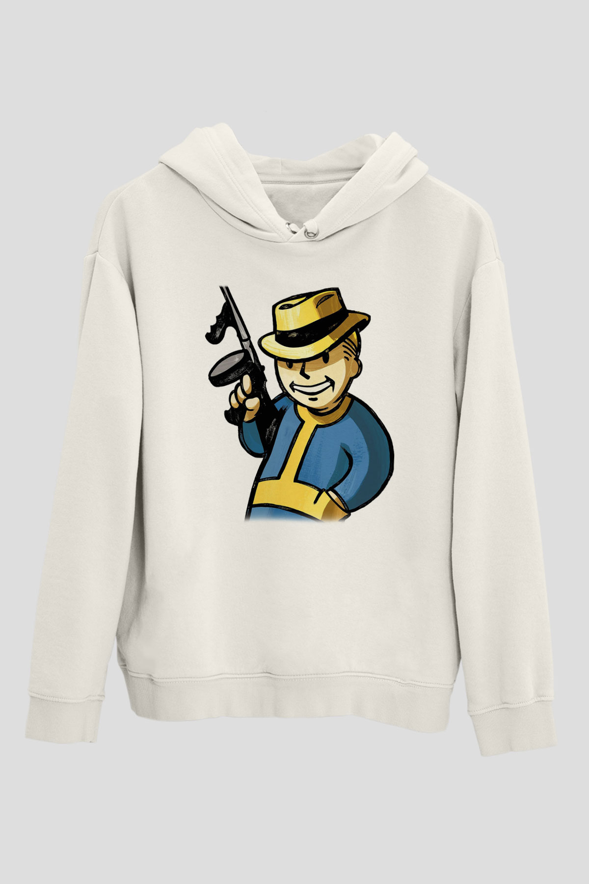 Fallout Beyaz Unisex Kapşonlu Sweatshirt
