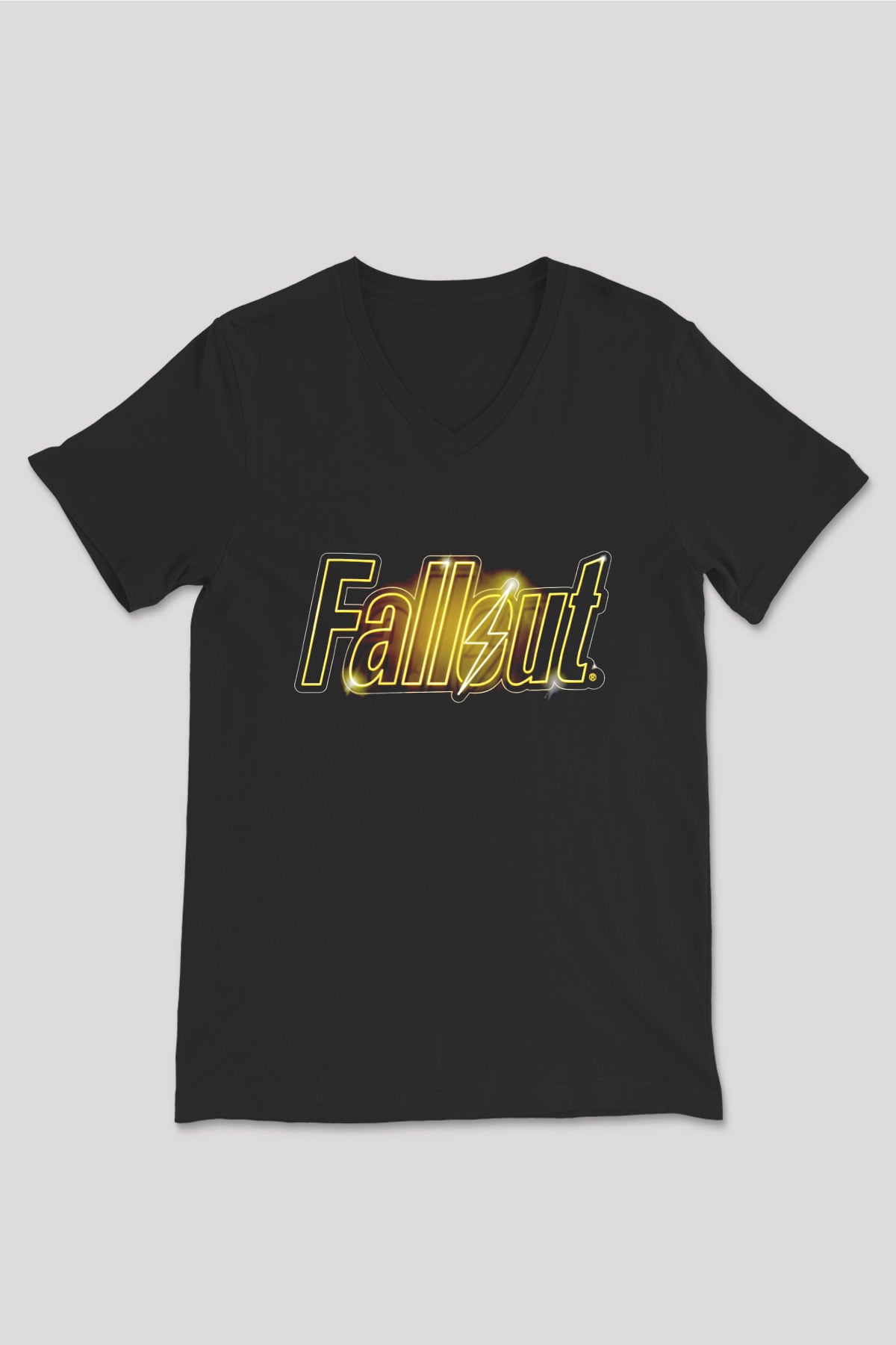 Fallout Siyah Unisex V Yaka Tişört