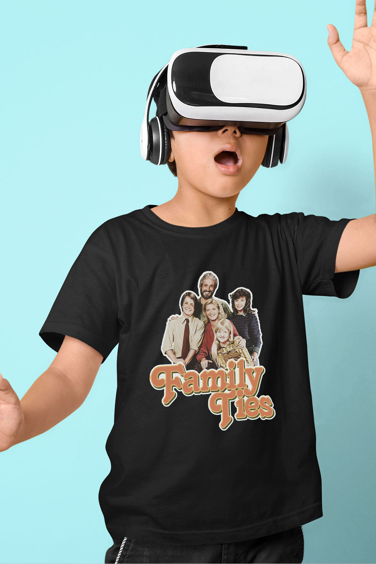 Family Ties Siyah Unisex  Çocuk Tişört