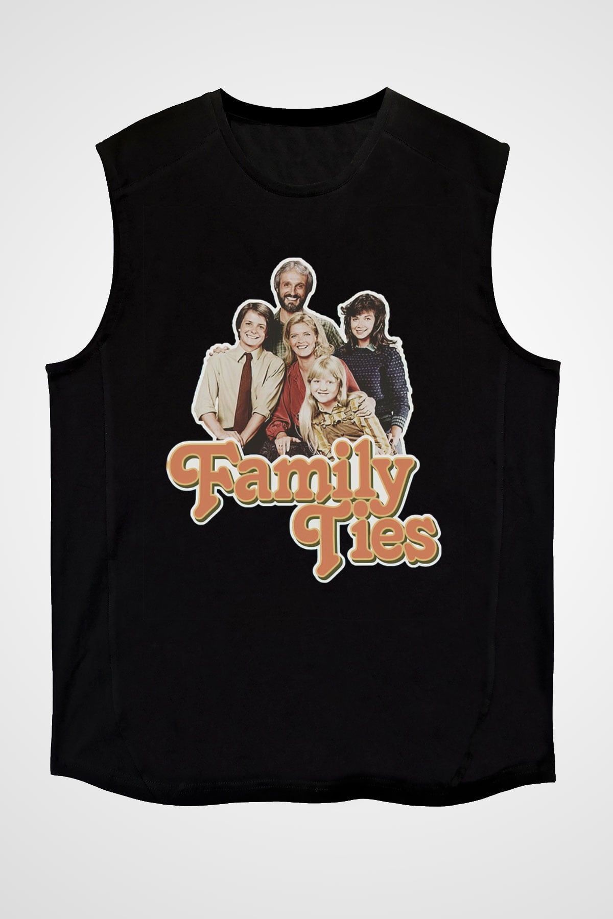 Family Ties Siyah Unisex  Kolsuz Tişört