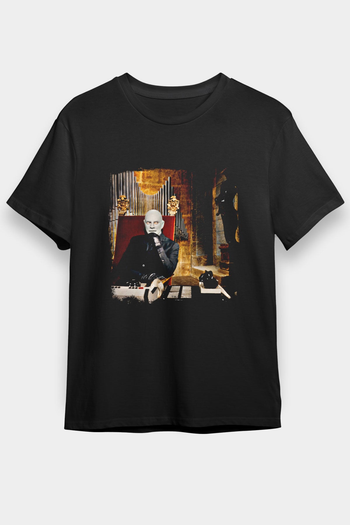 Fantomas Baskılı Unisex Siyah Tişört