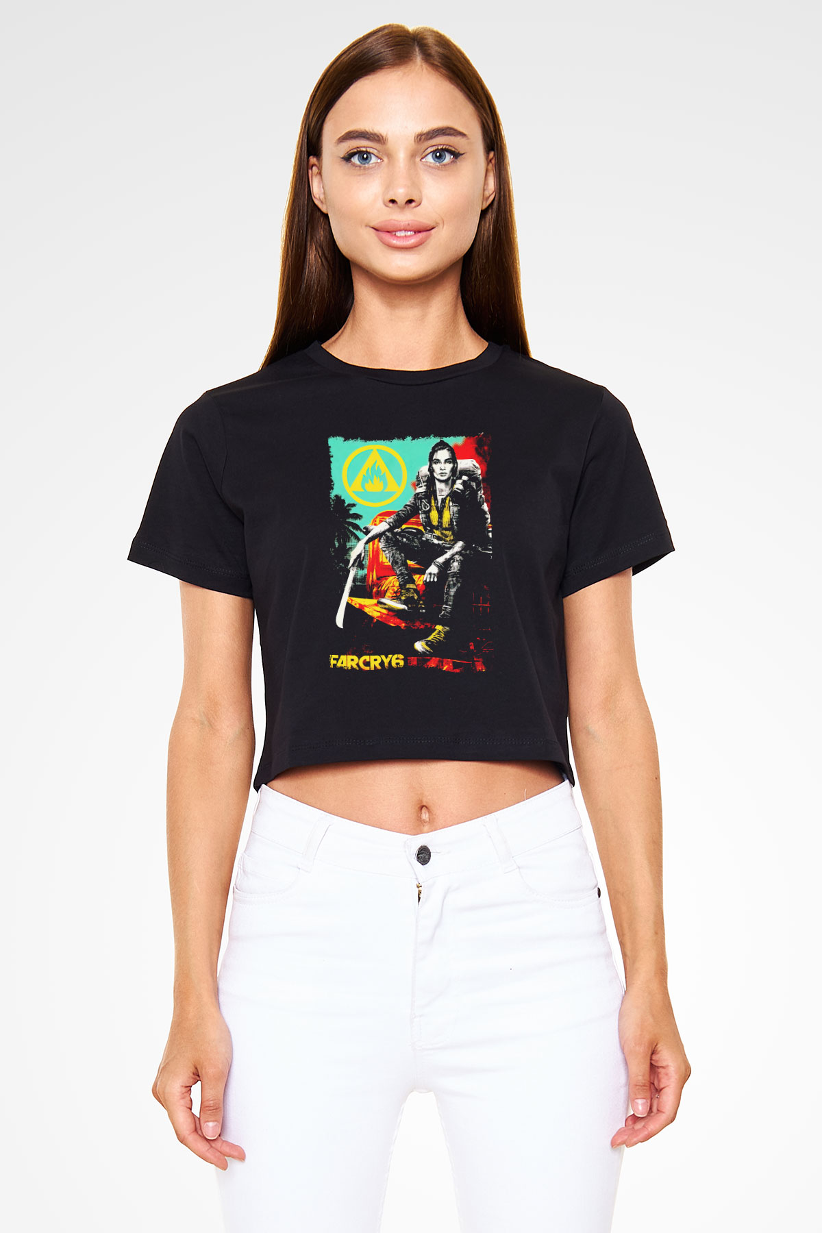 Far Cry Siyah  Crop Top Tişört