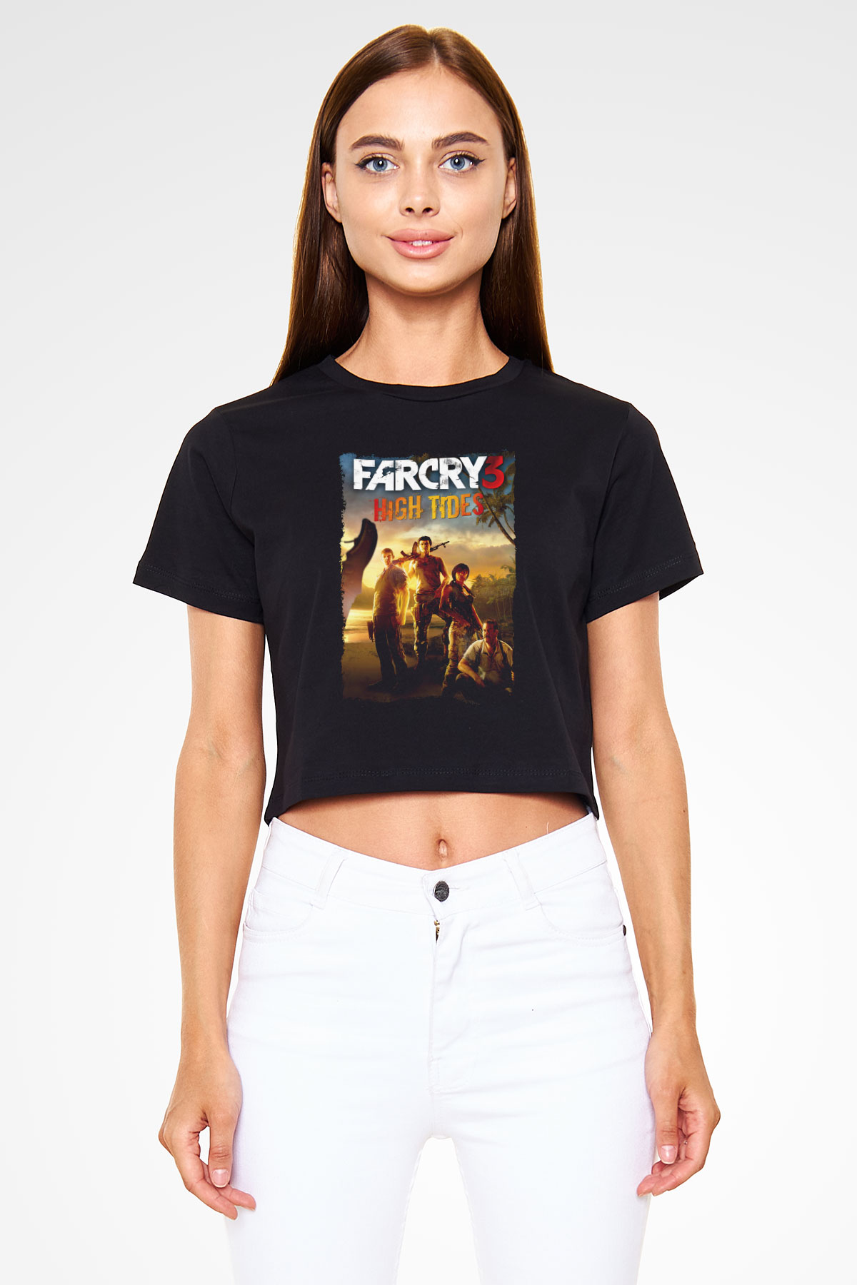 Far Cry Siyah  Crop Top Tişört