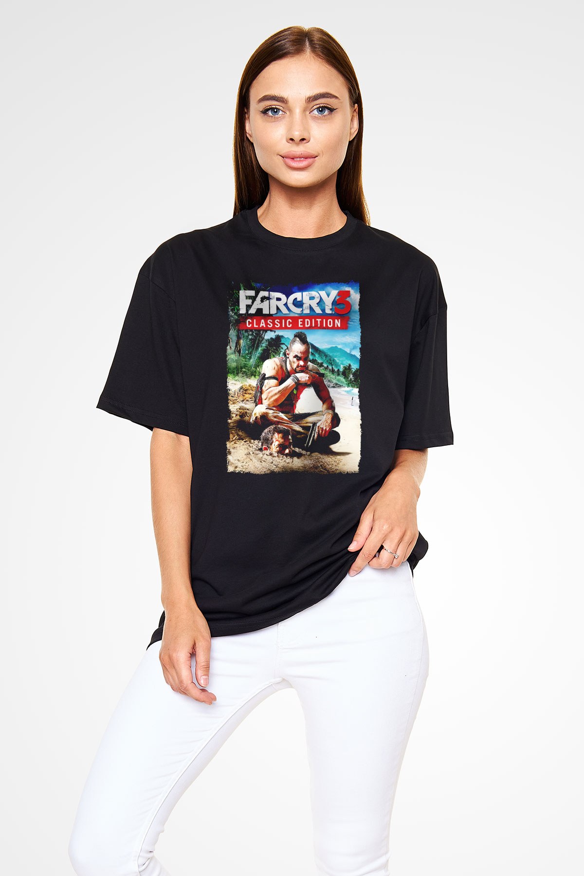 Far Cry Siyah Oversize Tişört Oversize T-shirt