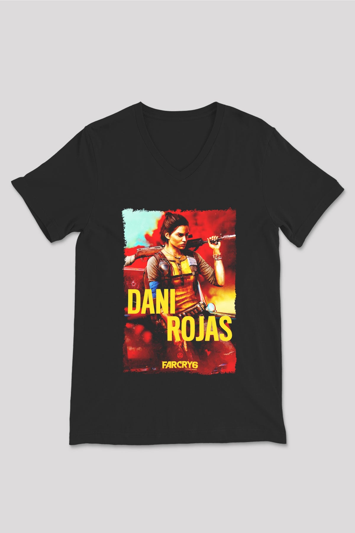 Far Cry Siyah Unisex V Yaka Tişört