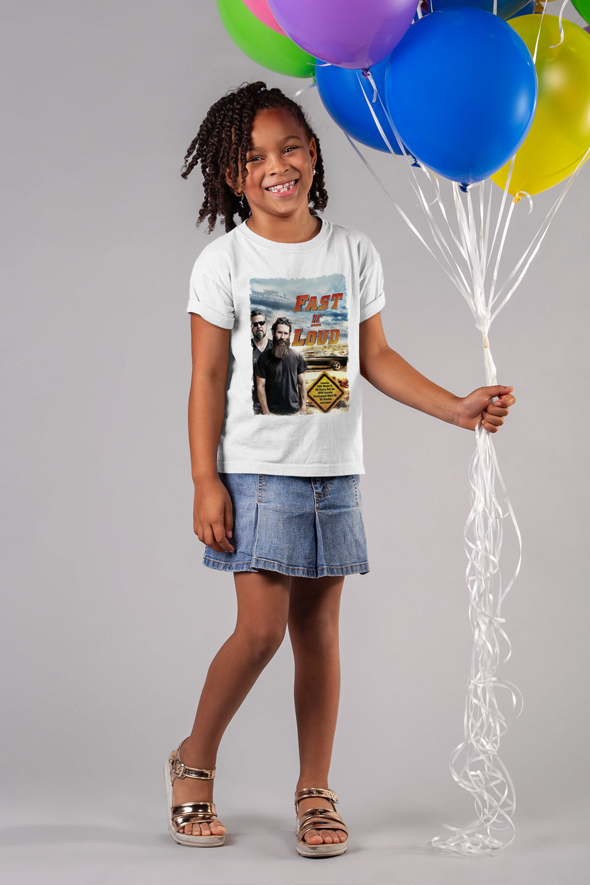 Fast N Loud Beyaz Unisex Çocuk Tişört