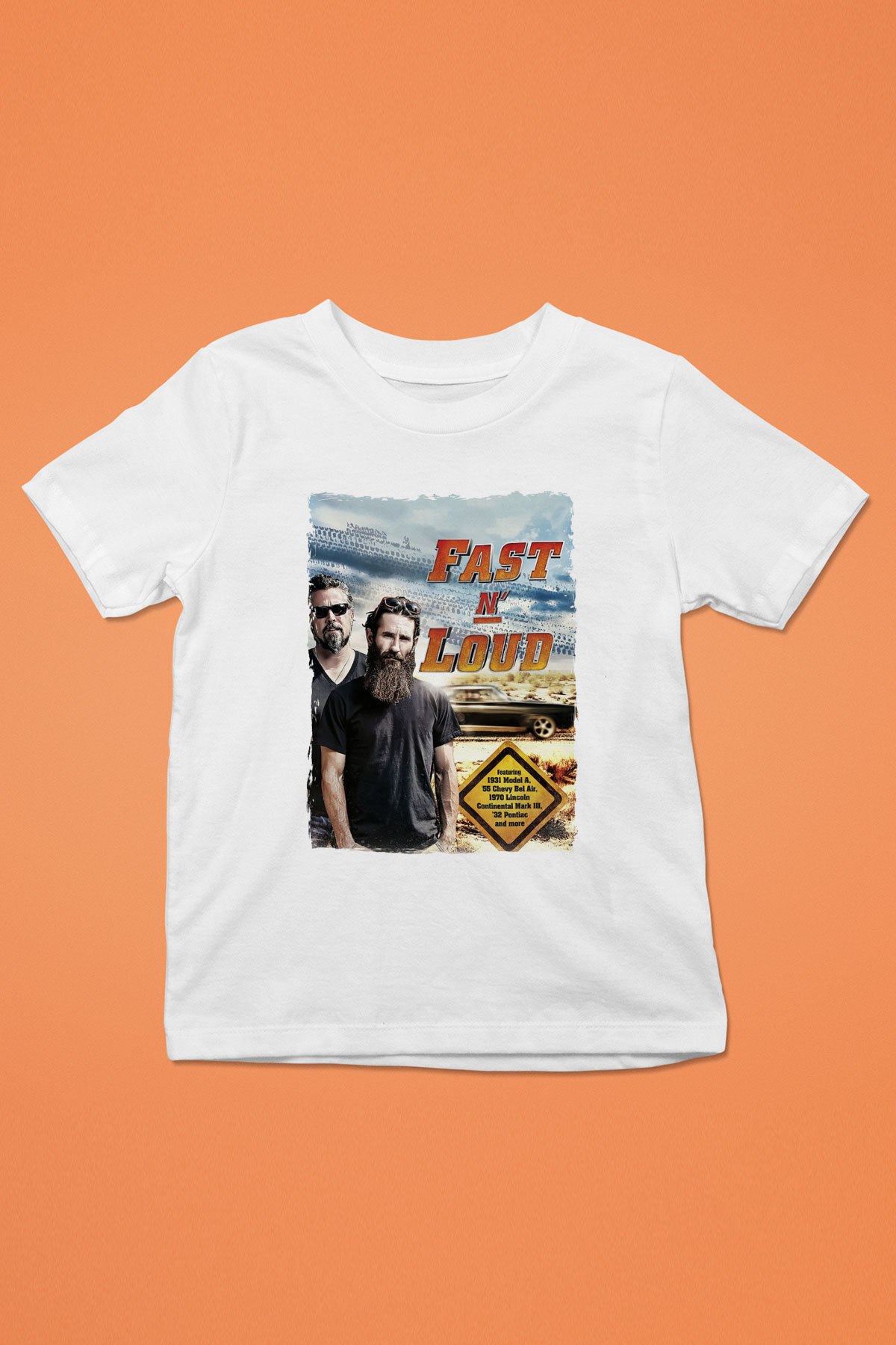 Fast N Loud Beyaz Unisex Çocuk Tişört