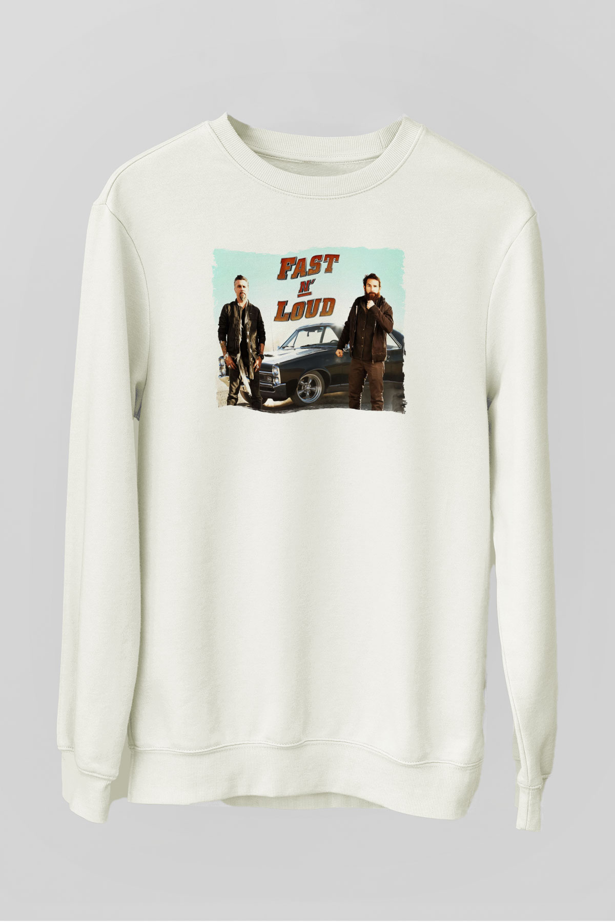Fast N Loud Beyaz Unisex Sweatshirt