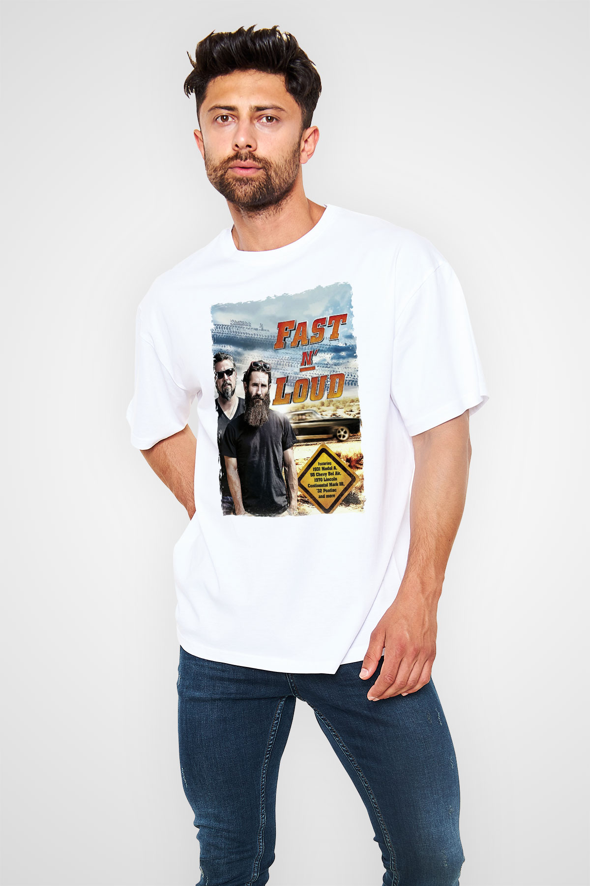 Fast N Loud Beyaz Oversize Tişört Oversize T-shirt