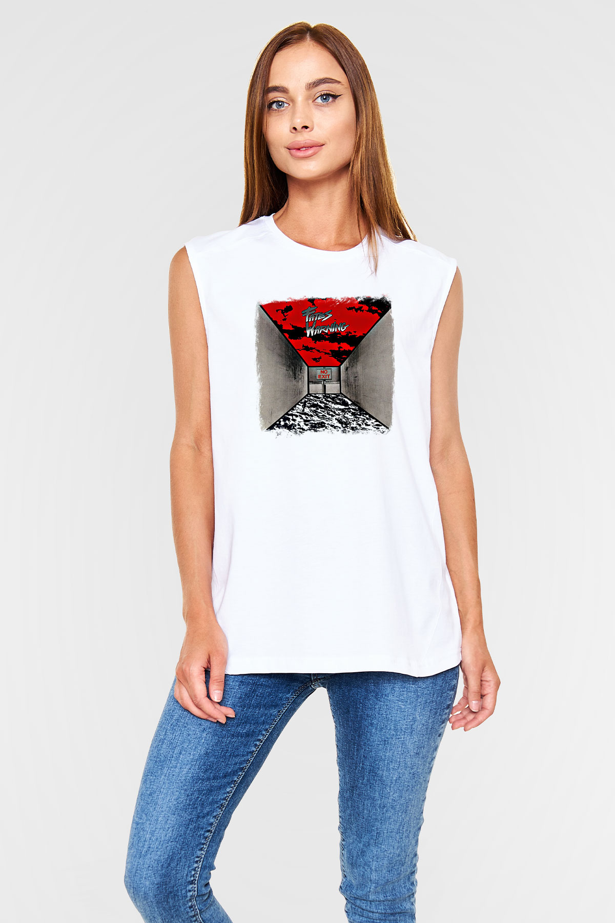 Fates Warning Baskılı Unisex Beyaz Kolsuz Tişört