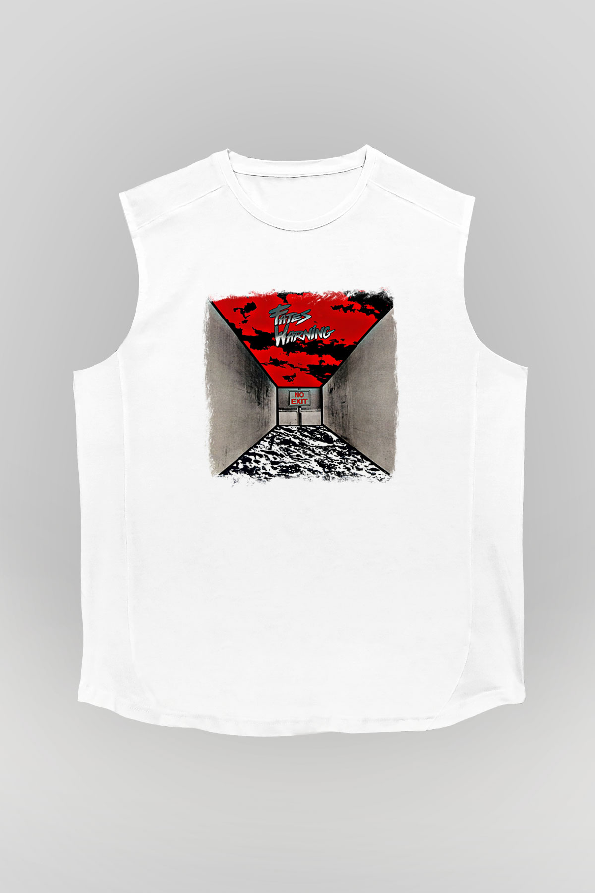 Fates Warning Baskılı Unisex Beyaz Kolsuz Tişört