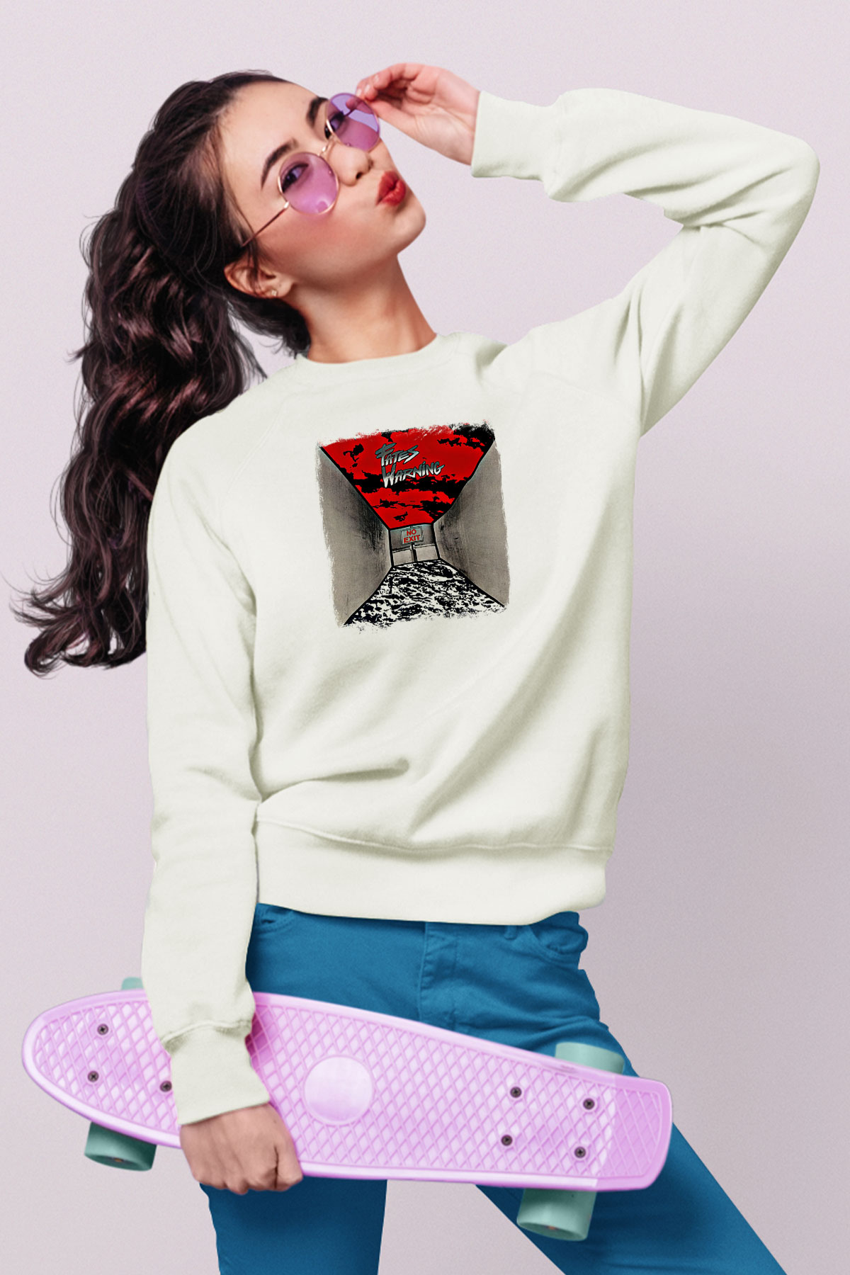 Fates Warning Baskılı Unisex Beyaz Sweatshirt