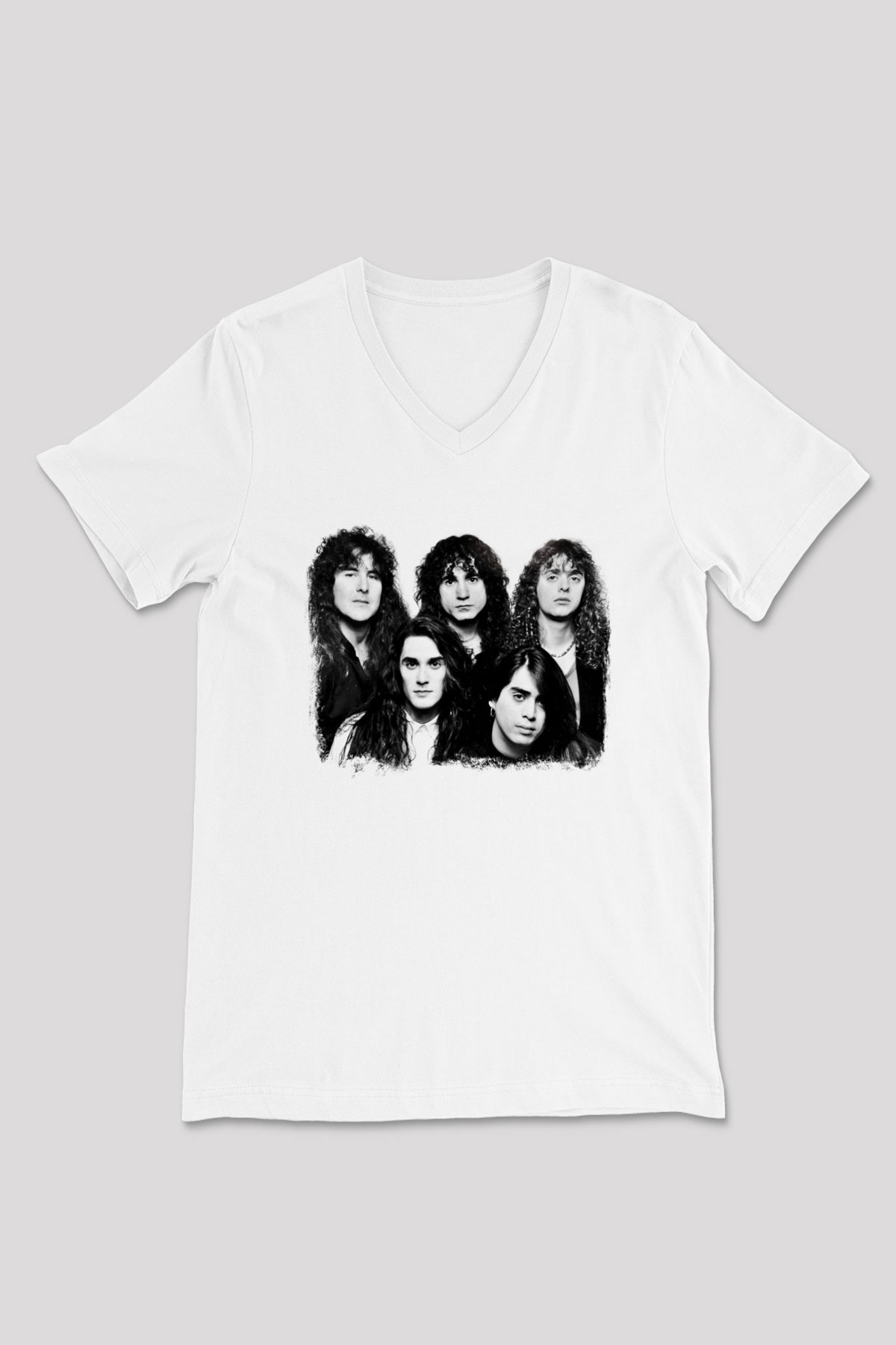 Fates Warning Baskılı Unisex Beyaz V Yaka Tişört