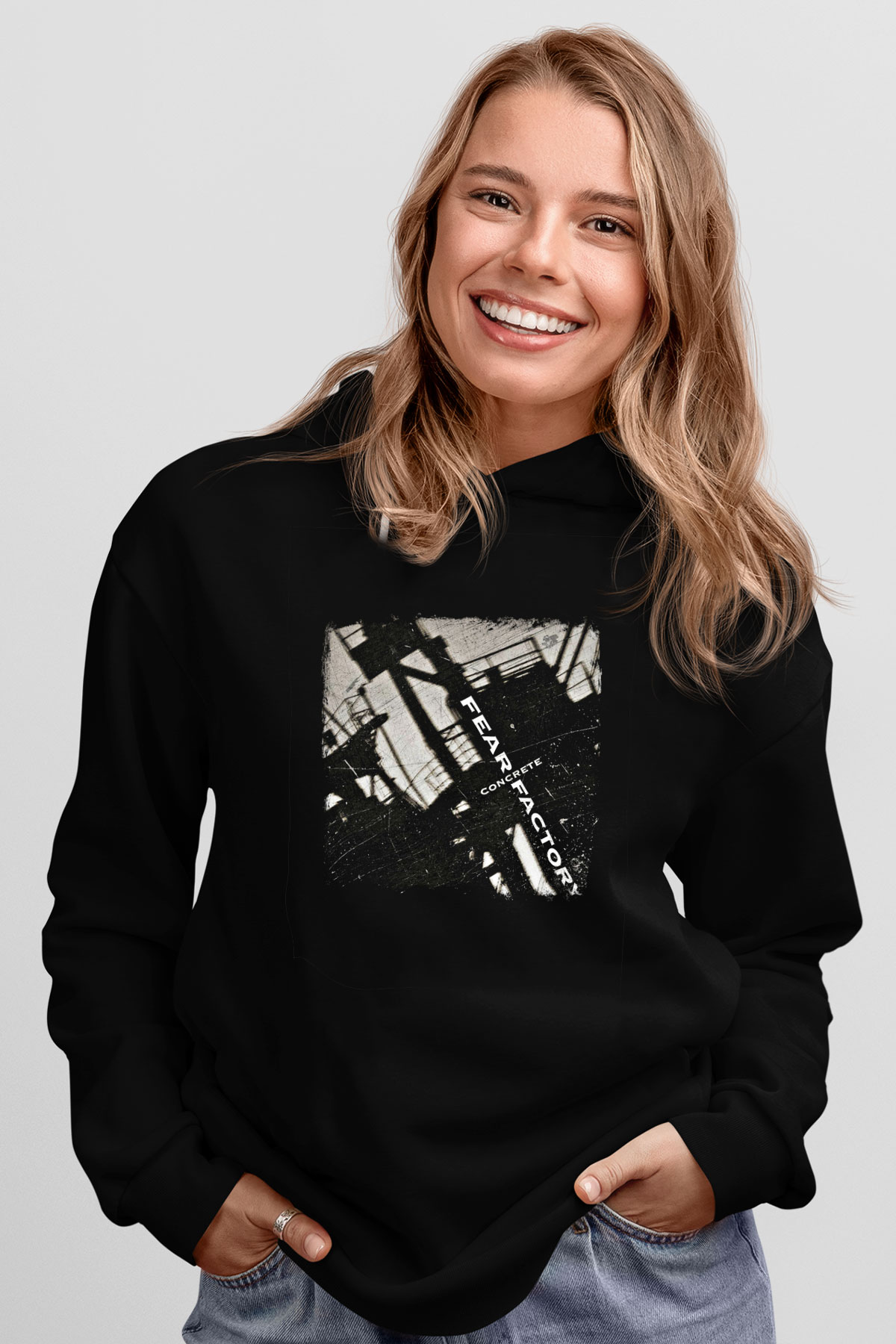 Fear Factory Baskılı Unisex Siyah Hoodie