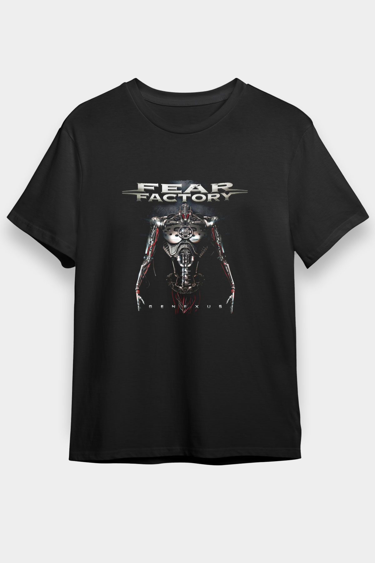 Fear Factory Baskılı Unisex Siyah Tişört