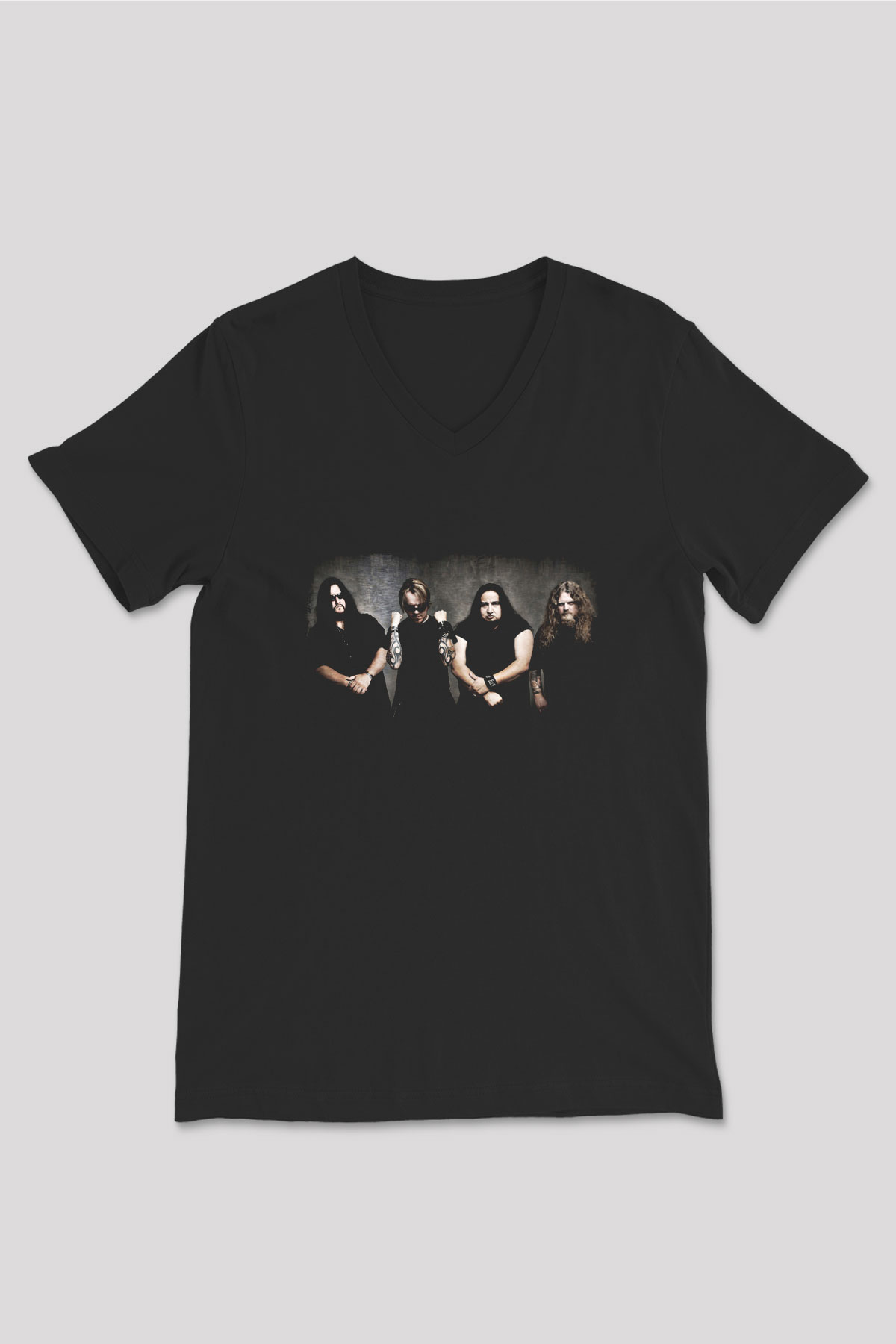 Fear Factory Baskılı Unisex Siyah V Yaka Tişört
