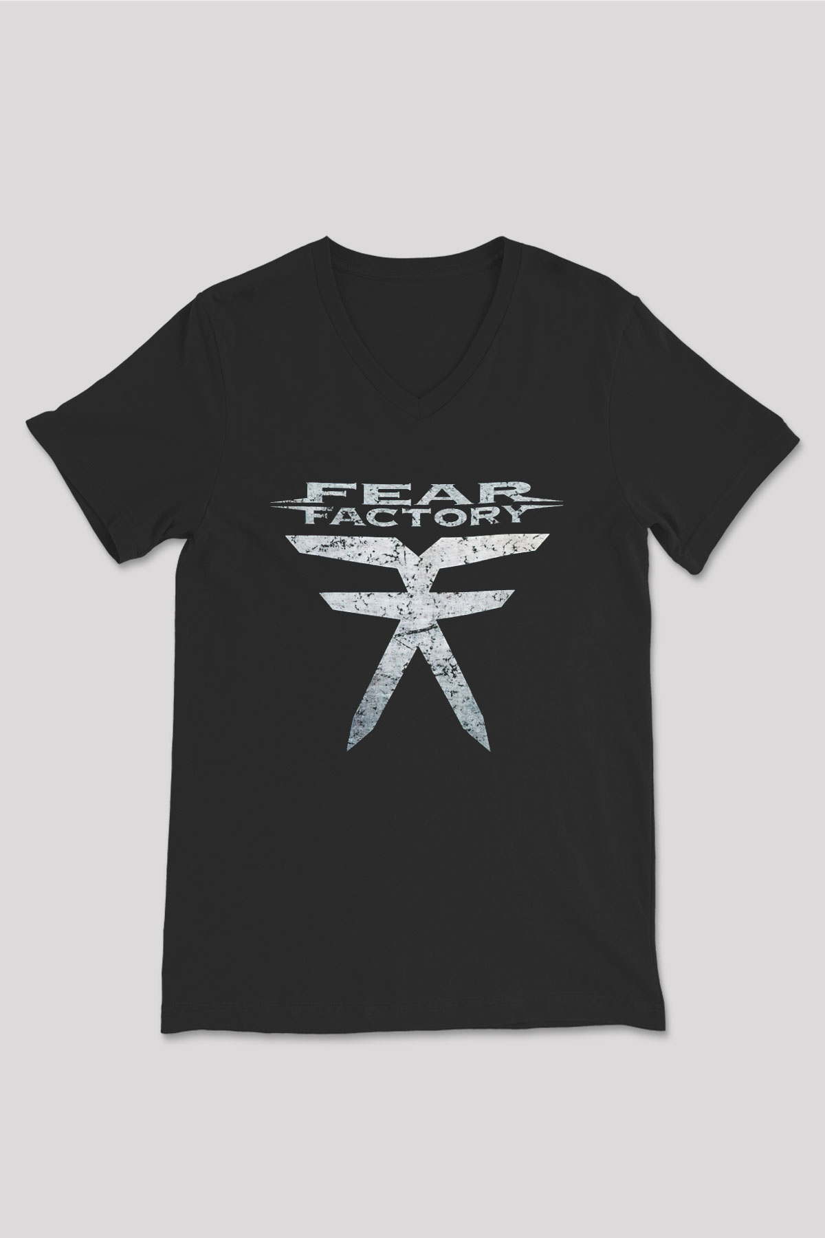 Fear Factory Siyah Unisex V Yaka Tişört