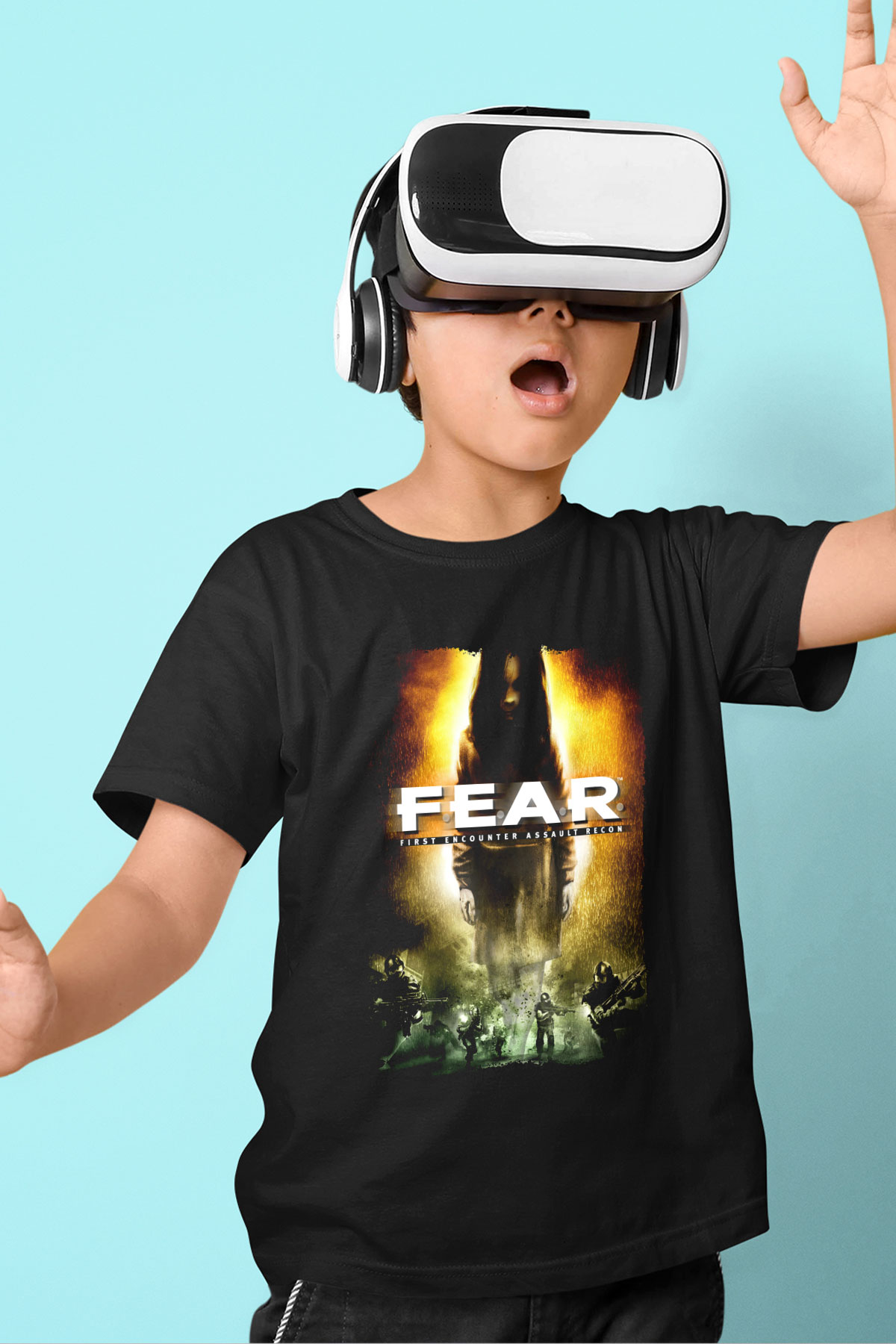 Fear Siyah Unisex Çocuk Tişört