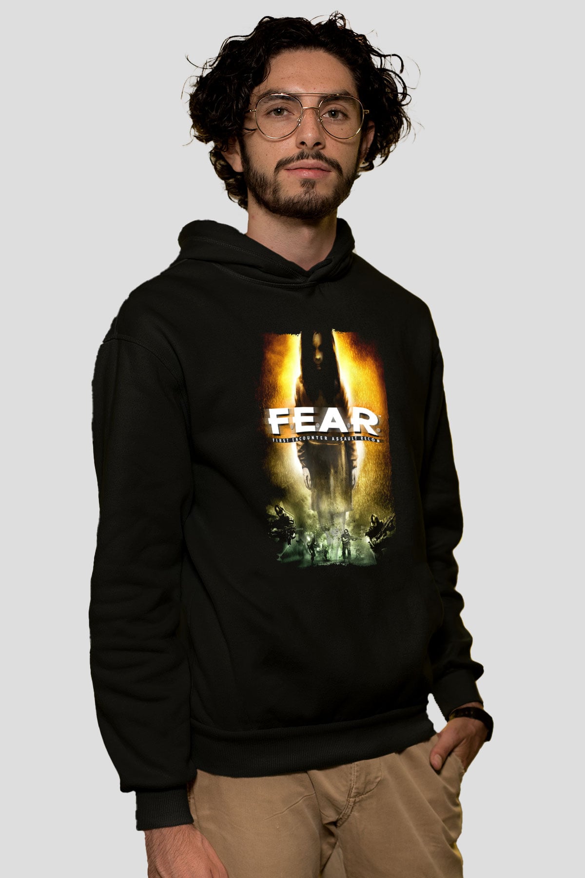 Fear Siyah Unisex Hoodie